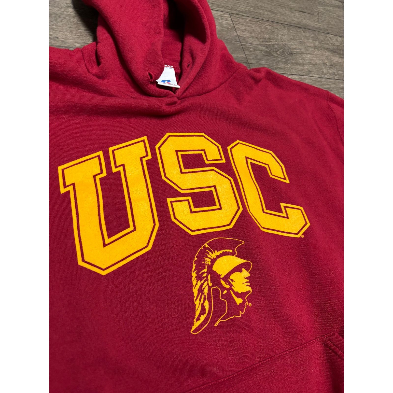 Russell Athletic × Vintage Vintage USC Red Russell Hoodie 90s Sz L Size US L / EU 52-54 / 3 - 2 Thumbnail