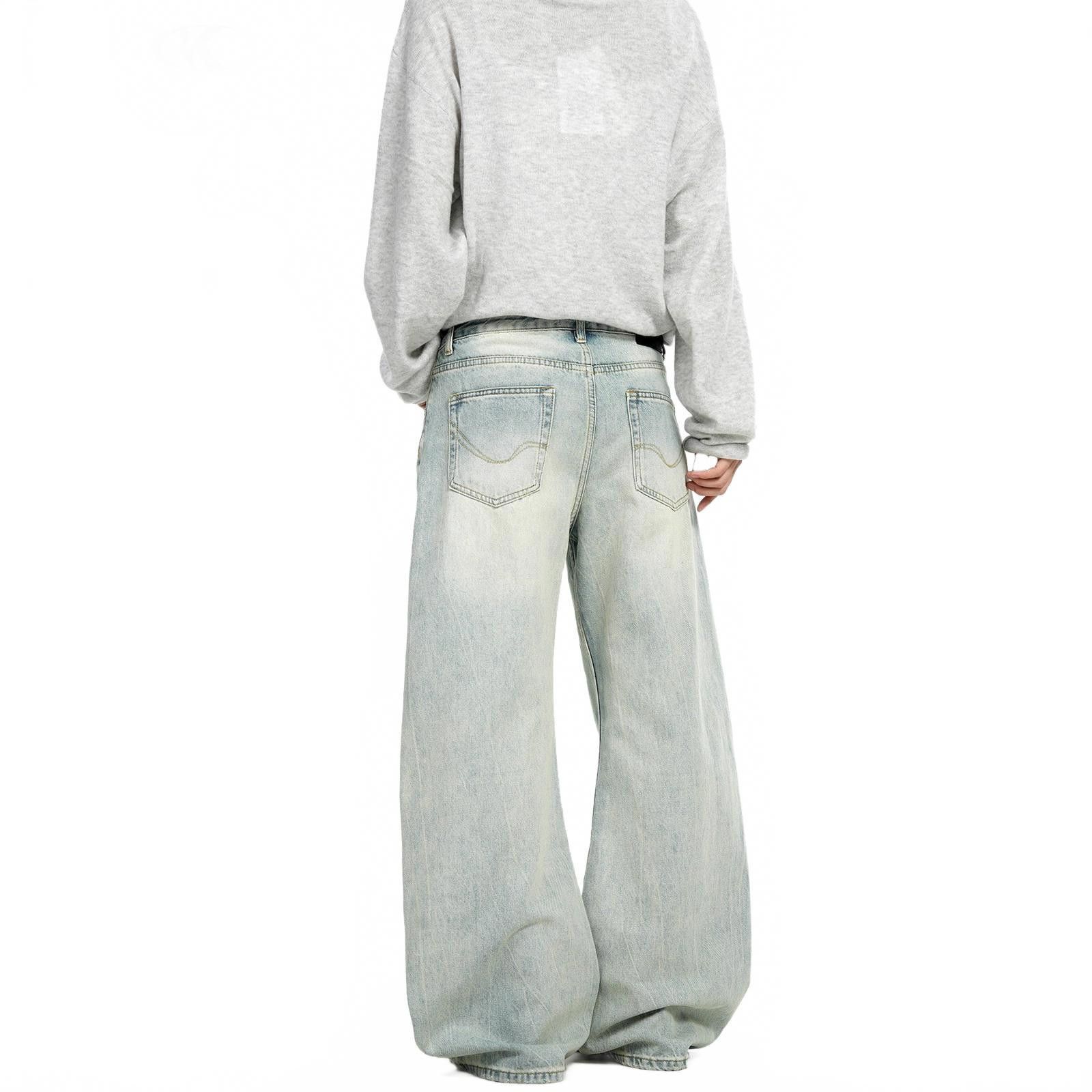Japanese Brand Light Blue Wide Leg Denim Jeans, Loose Fit Jeans Size US 30 / EU 46 - 3 Thumbnail
