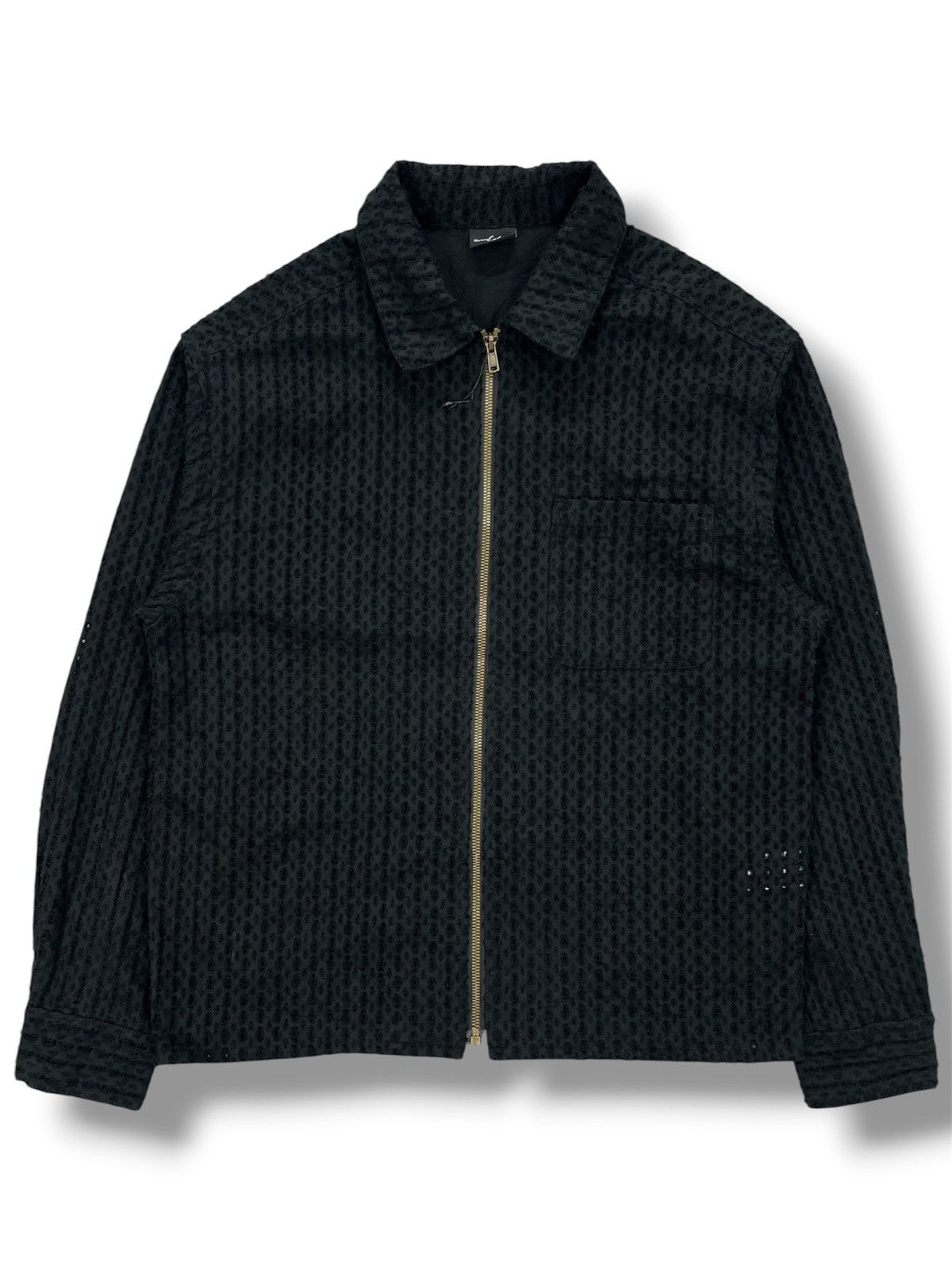 Japanese Brand Workman Colors Textured Perforated Zip Jacket Size US S / EU 44-46 / 1 - 1 Thumbnail