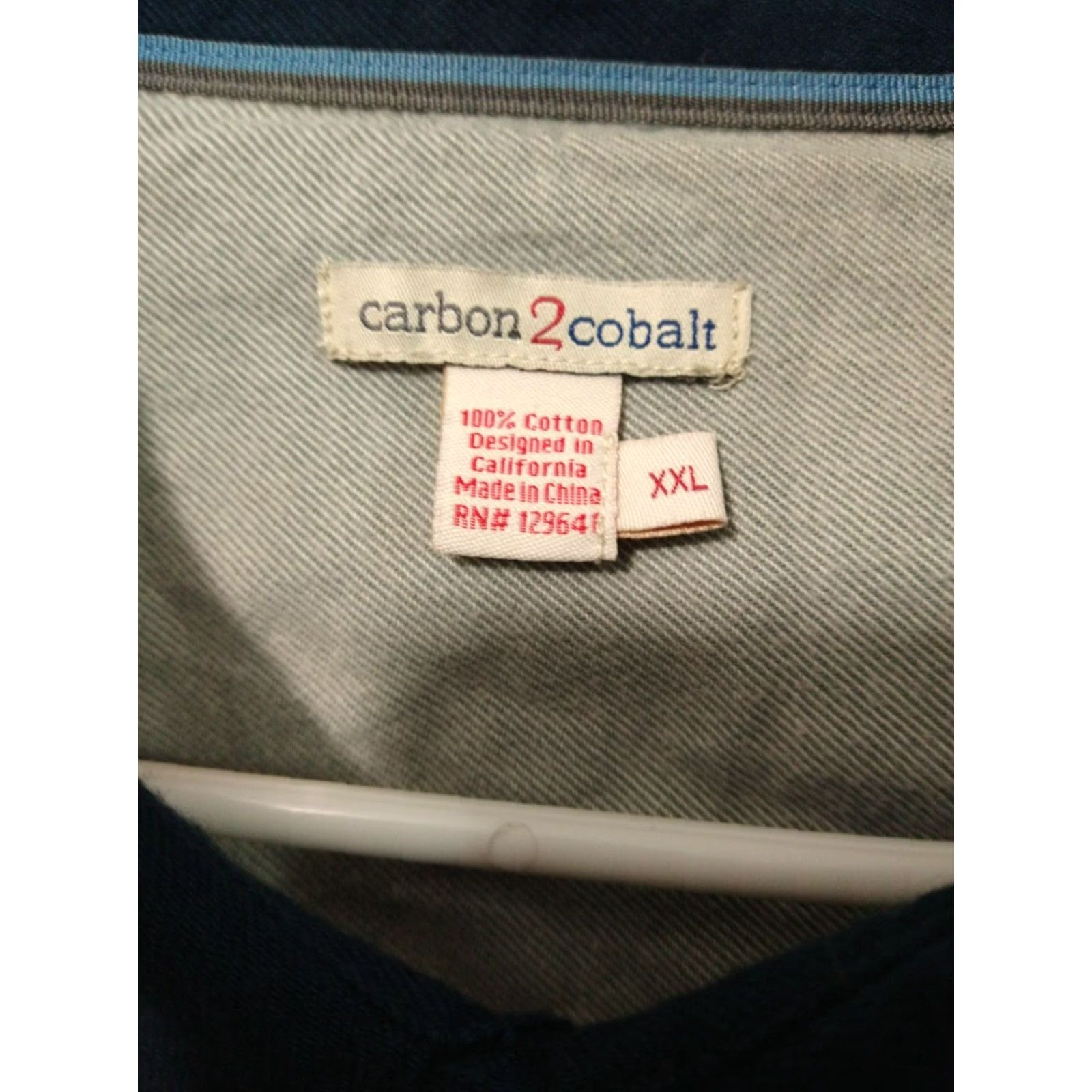 Carbon2Cobalt Carbon 2 Cobalt Shirt Mens 2XL Navy Blue Flannel Long Sleeve Button-Up Pocket Lined Size US XXL / EU 58 / 5 - 7 Thumbnail