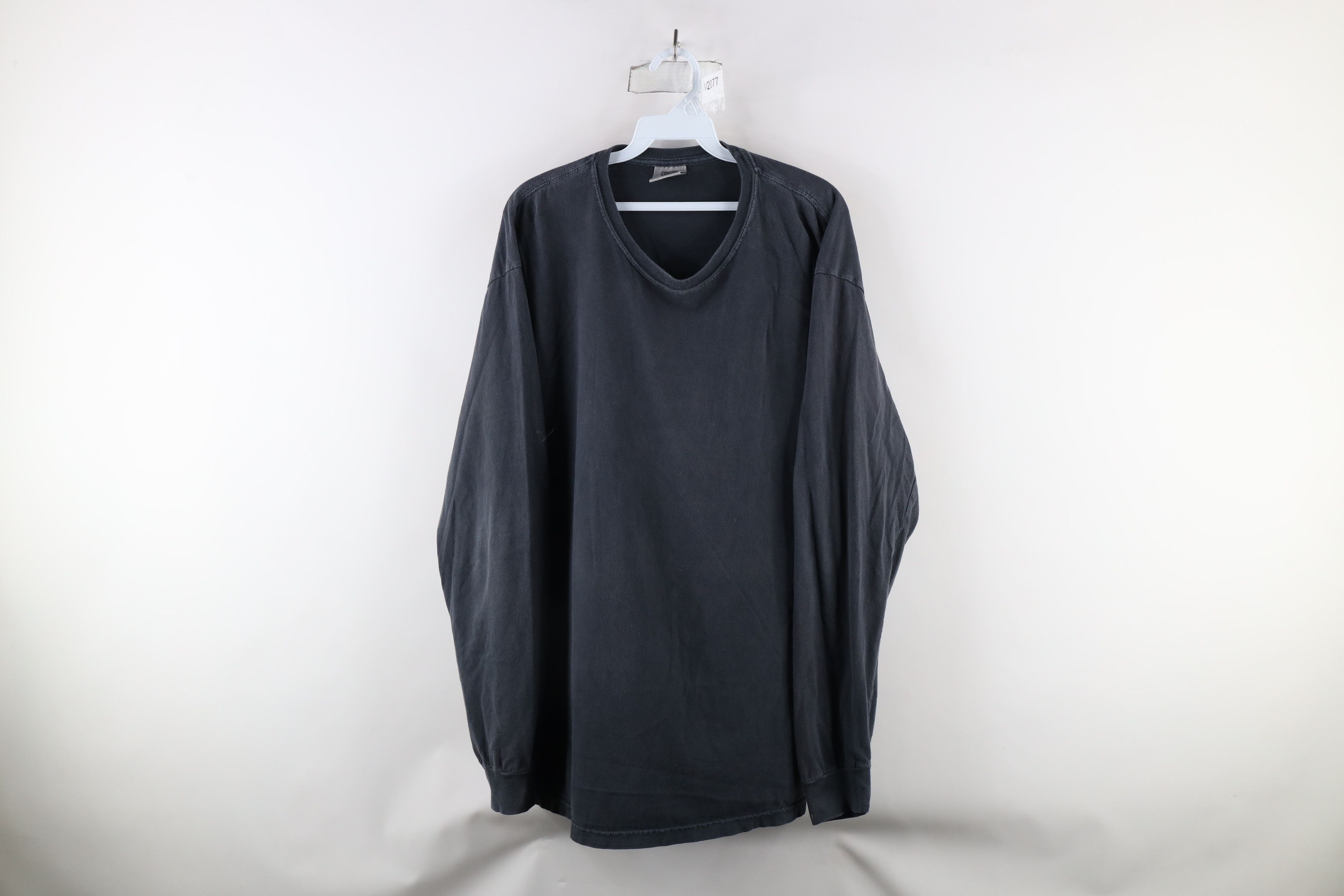 Vintage Vintage 90s Streetwear Long Sleeve T-Shirt Steel Blue Cotton Size US XL / EU 56 / 4 - 1 Thumbnail