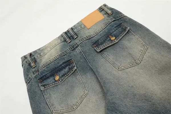 VIBE Men's American loose casual distressed straight washed jeans Size US 32 / EU 48 - 6 Thumbnail
