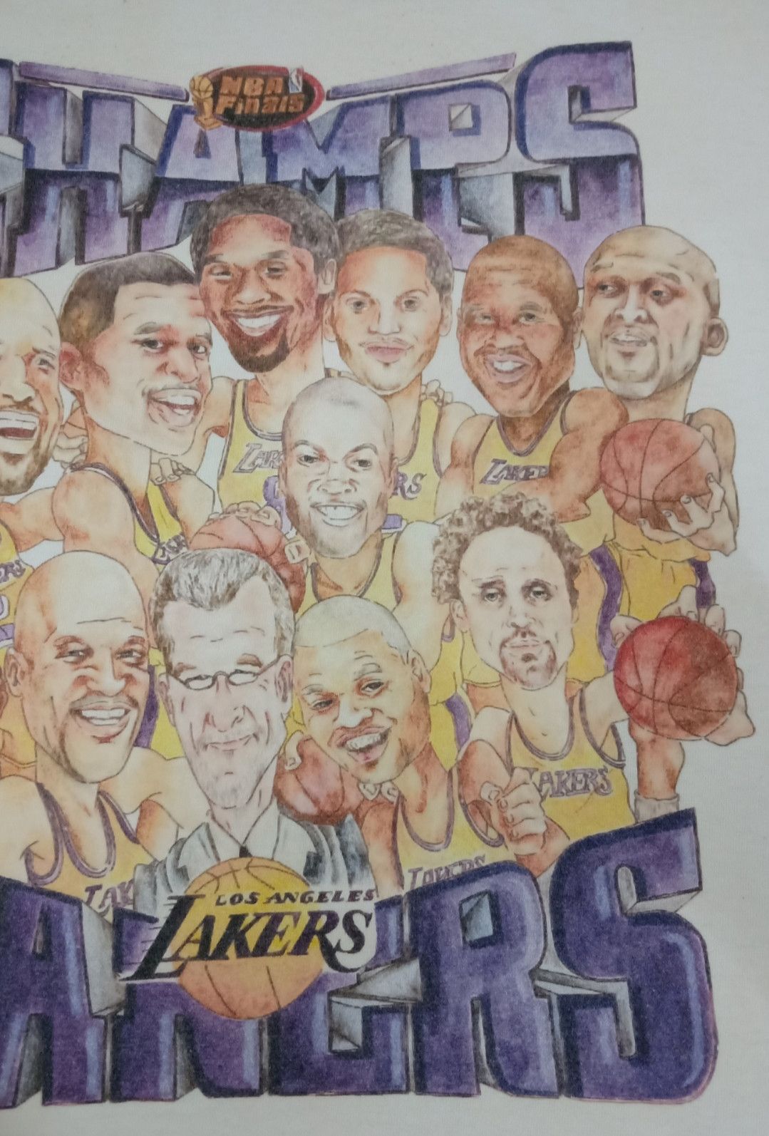 NBA × Pro Player Vintage 90s LA Lakers 12x NBA World Champions T-shirt Size US L / EU 52-54 / 3 - 6 Thumbnail