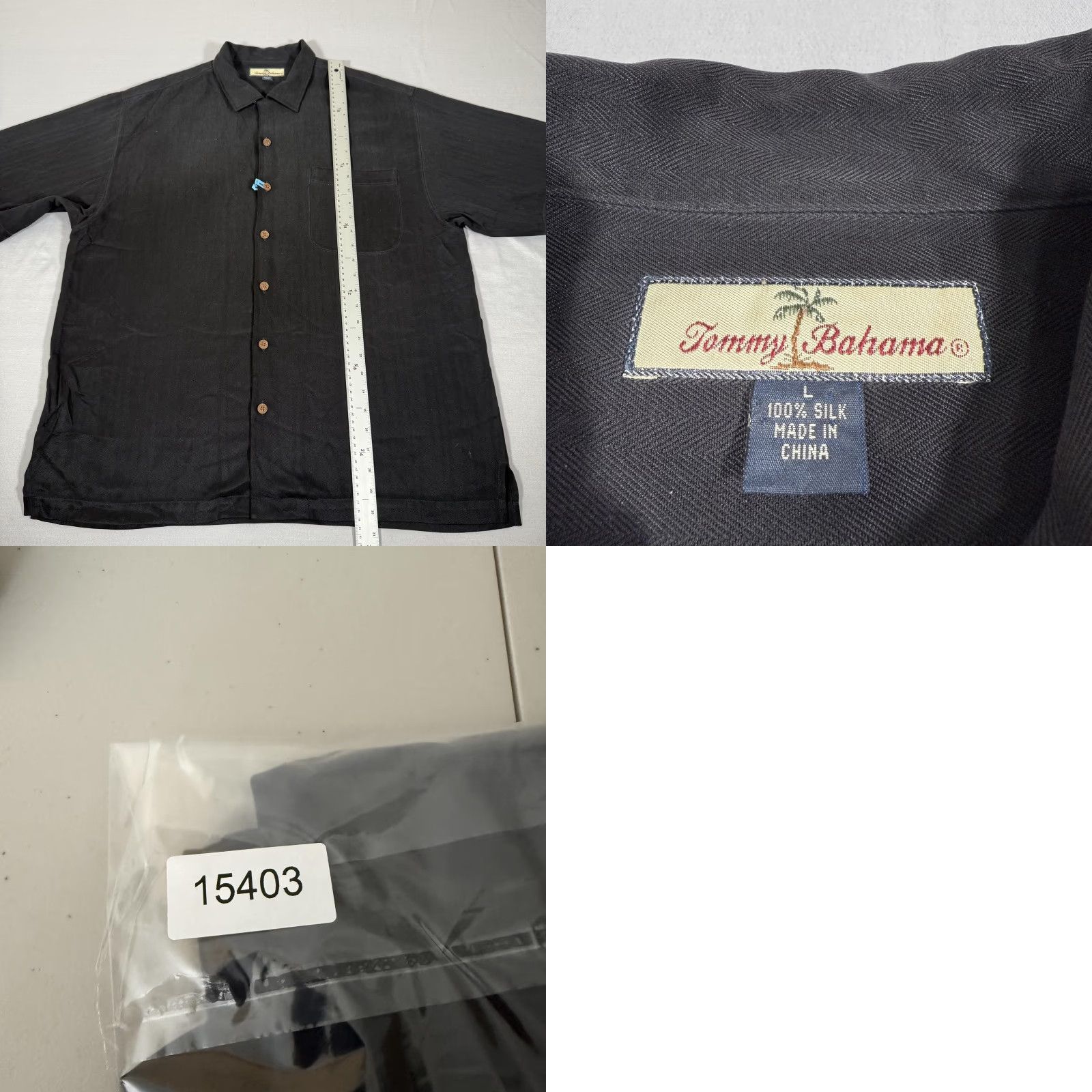 Tommy Bahama Tommy Bahama Shirt Mens Large Black Silk Camp Martini Drink Cocktail Embroidered Size US L / EU 52-54 / 3 - 8 Thumbnail