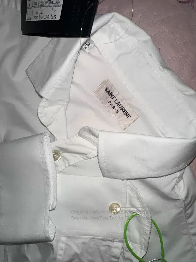 Saint Laurent Paris Saint Laurent Paris Size 36 Classic Frayed Solid Color Shi Size US M / EU 48-50 / 2 - 6 Thumbnail