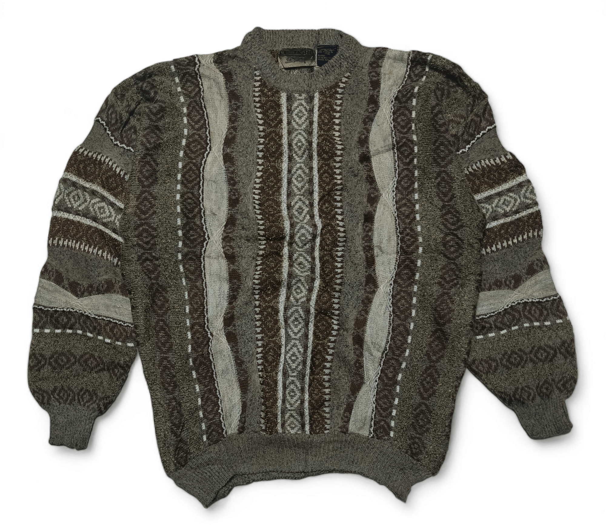 Le TIGRE Vintage LE TIGRE Coogi Inspired Style Biggie Knit Sweater Size US XL / EU 56 / 4 - 2 Thumbnail
