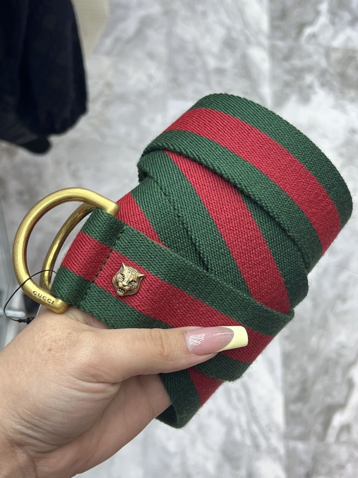 Gucci Gucci Web Feline D Ring Belt Size ONE SIZE - 1 Thumbnail