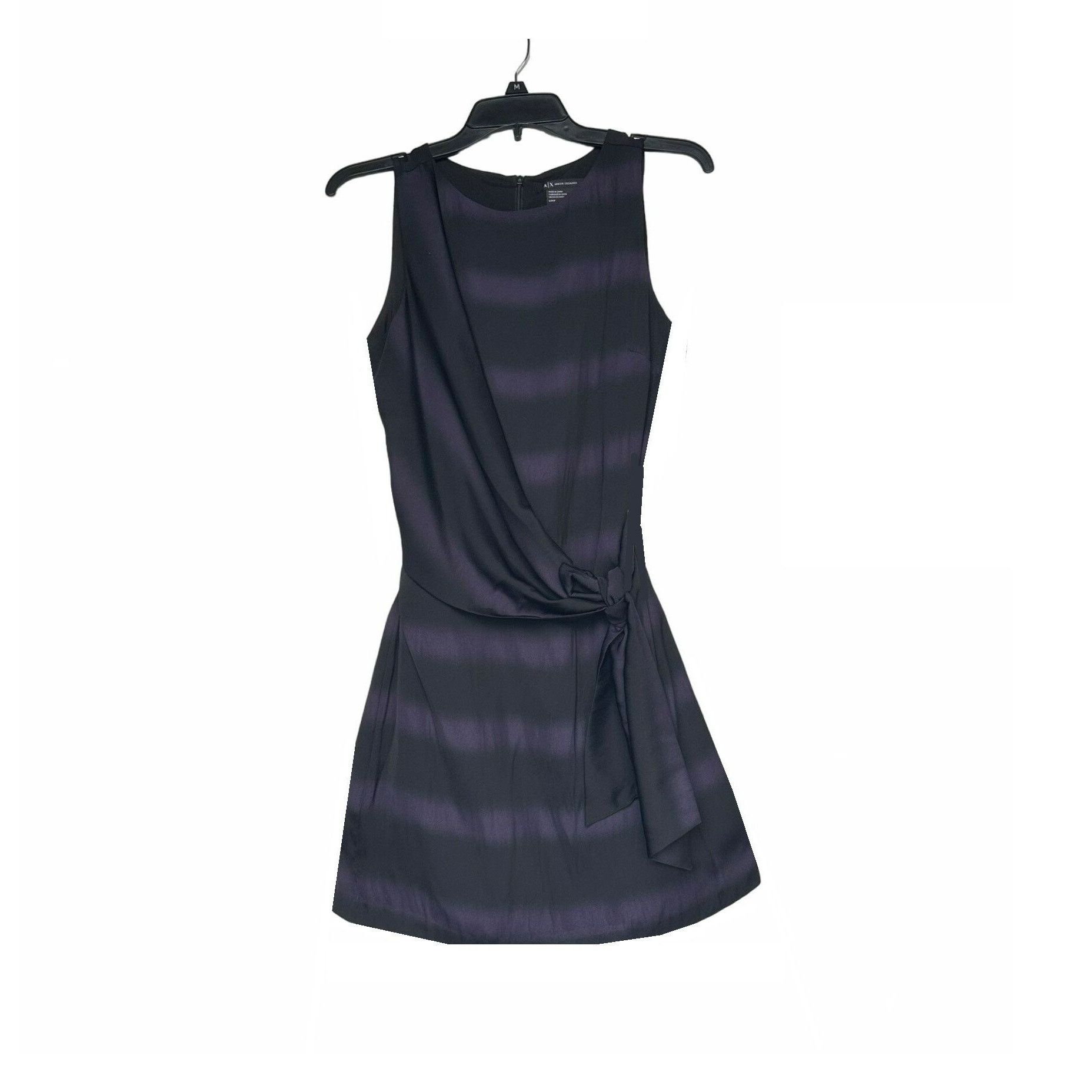 Armani Exchange ❤️Armani Exchange Women's Sz S Black Striped Sleeveless Knot Size S / US 4 / IT 40 - 2 Thumbnail