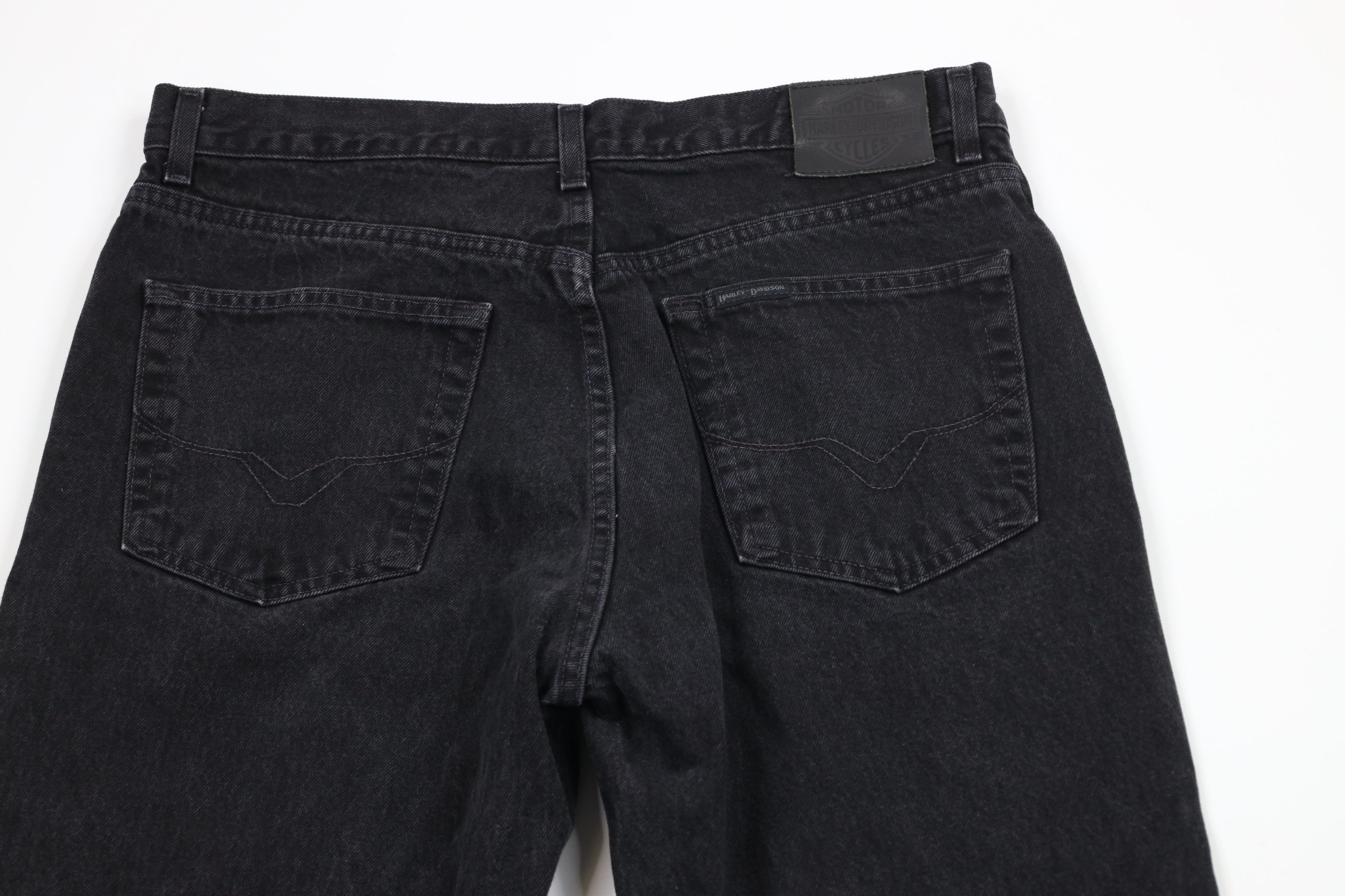 Harley Davidson × Vintage Vintage Harley Davidson Straight Leg Denim Jeans Black Size US 36 / EU 52 - 10 Thumbnail