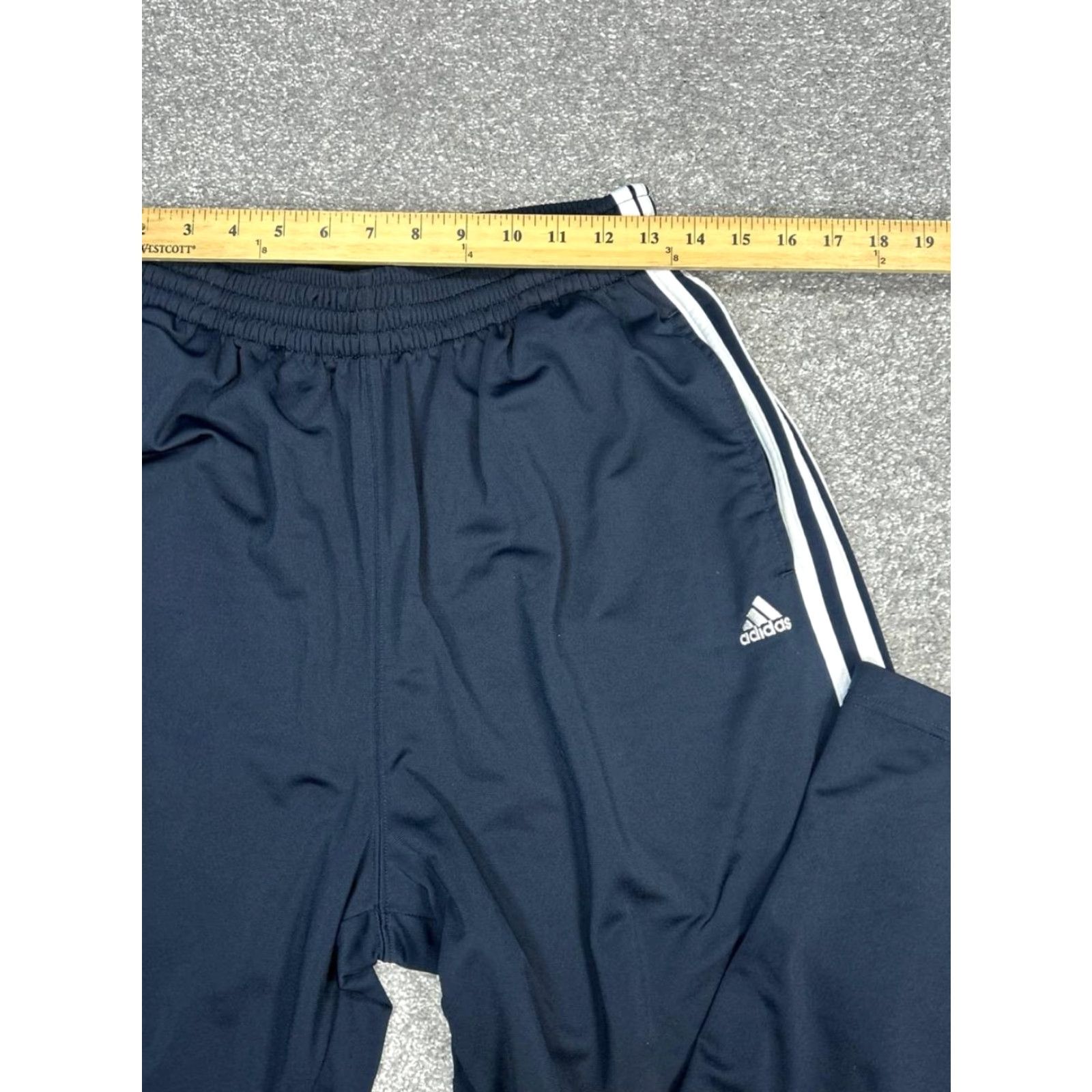Adidas adidas Track Pants Men 38 Blue White 3 Stripes Drawstring Training Gym Pants Size US 26 / EU 42 - 4 Thumbnail