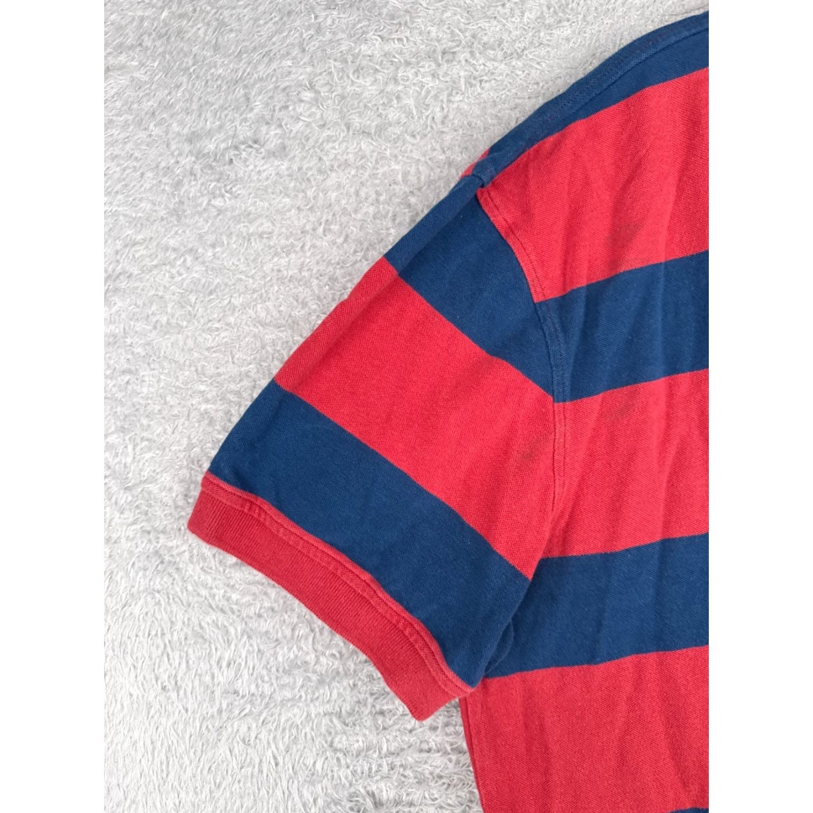 Tommy Hilfiger Tommy Hilfiger Polo Shirt Men 2XL Slim Fit Striped Cotton Blue Red Mens Size US XXL / EU 58 / 5 - 3 Thumbnail