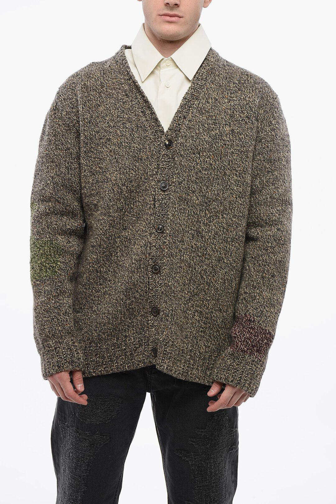 MM1 Wool and Alpaca Cardigan with V-Neck