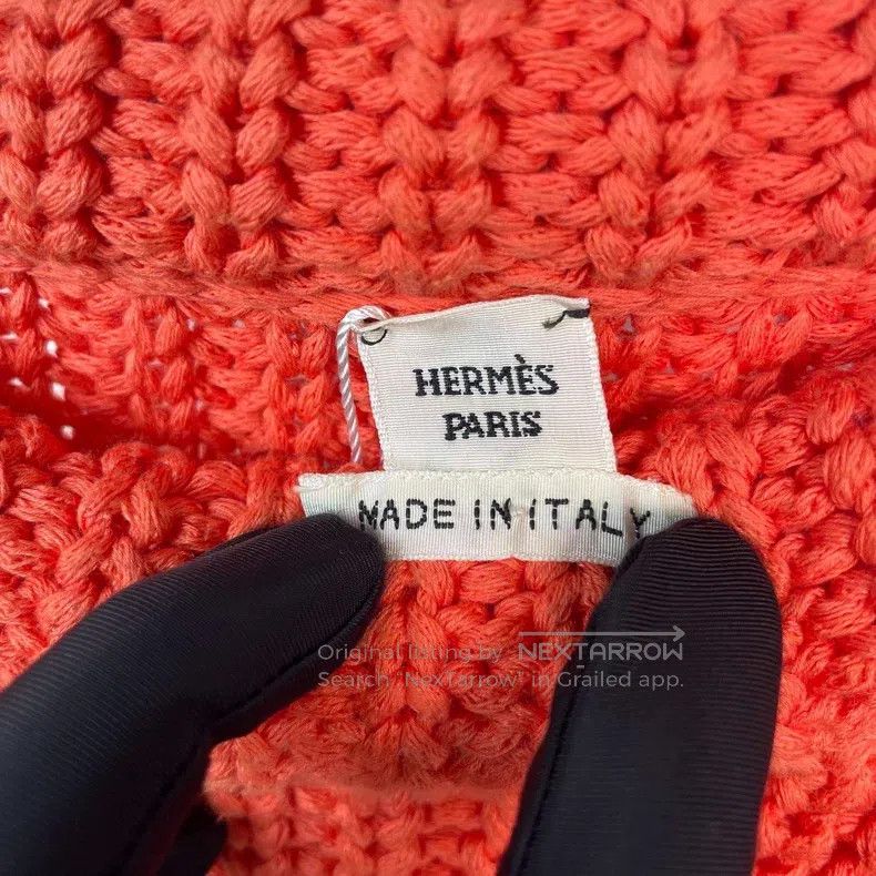 Hermes Hermes Knit Long Sleeve Short Sweater, Orange Size XS / US 0-2 / IT 36-38 - 8 Thumbnail