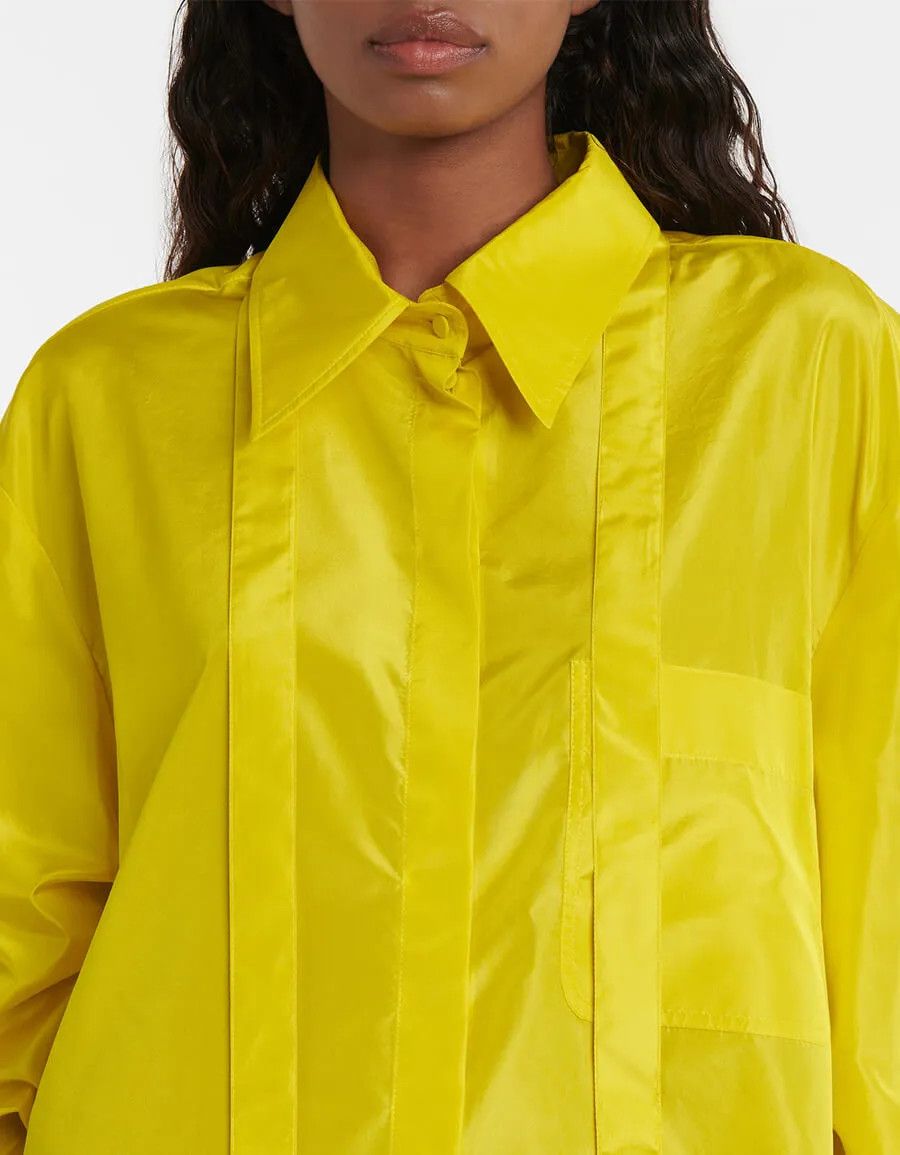 Valentino o1y0326 Silk Shirt in Yellow Size M / US 6-8 / IT 42-44 - 3 Thumbnail