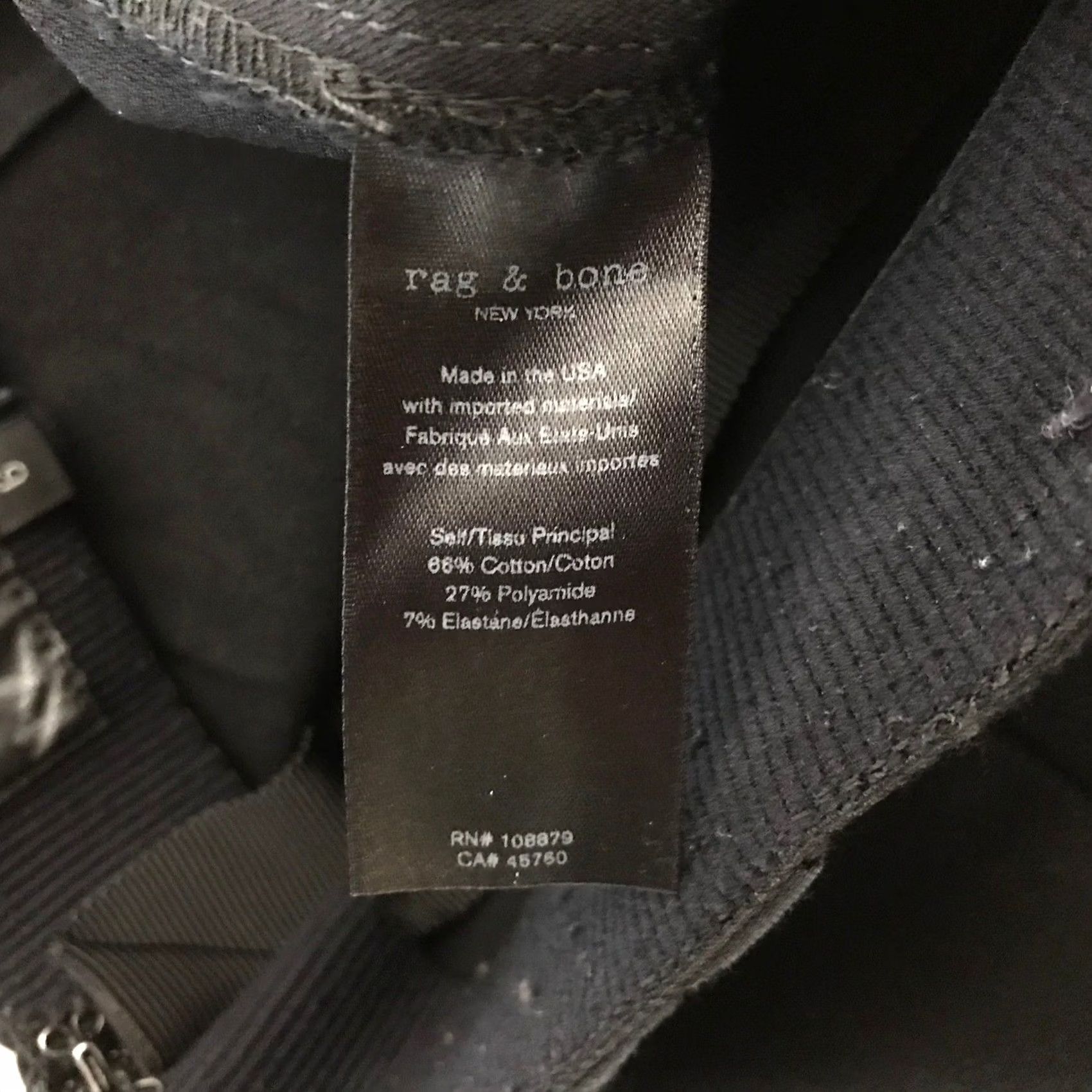 Rag & Bone VINTAGE? No. Rag & Bone Black Zip Pocket Skinny Leg Pants Women 6 Size 28" / US 6 / IT 42 - 8 Thumbnail