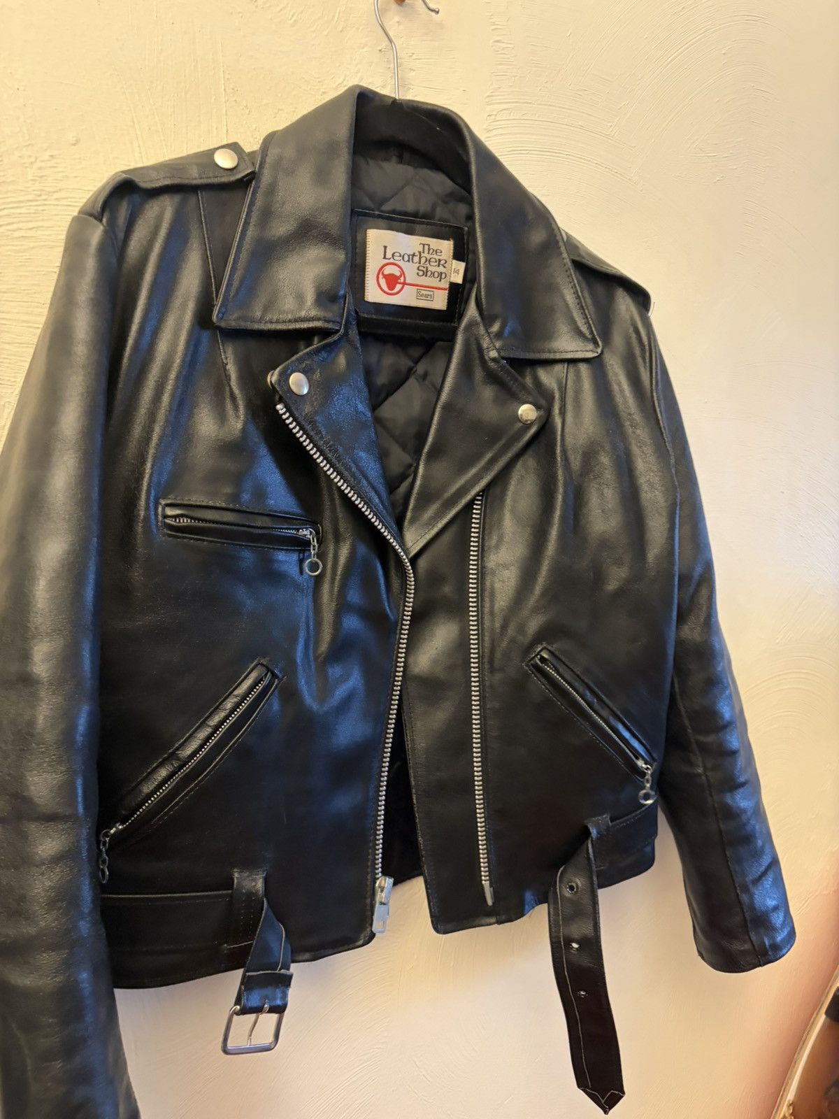 Vintage Sears biker leather jacket