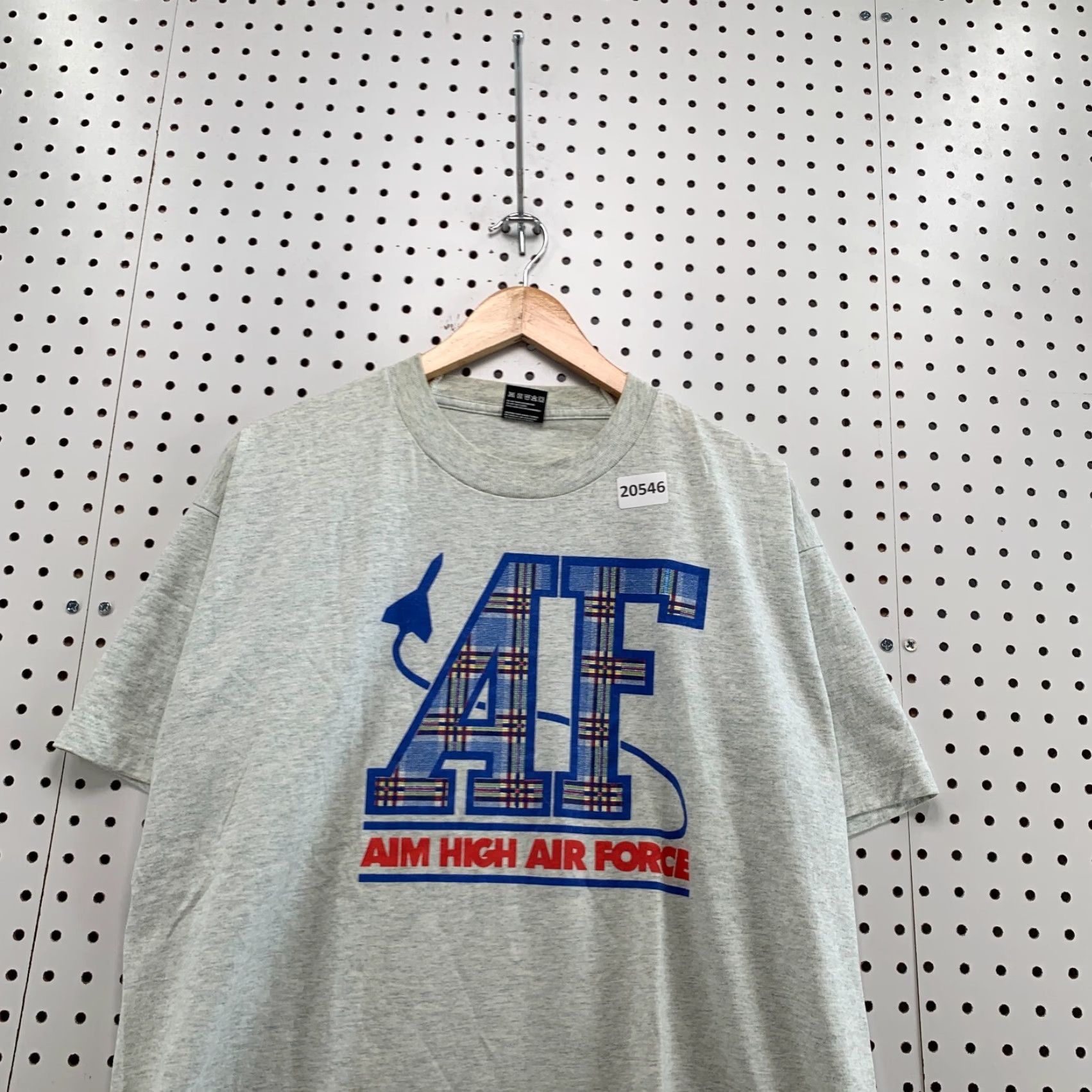 Fruit Of The Loom VINTAGE AIM High Air Force Shirt Gray Unisex Adults XL 23x30 90s Cotton Blend Fruit of the Loom T-Shirt Men XL Size US XL / EU 56 / 4 - 2 Thumbnail