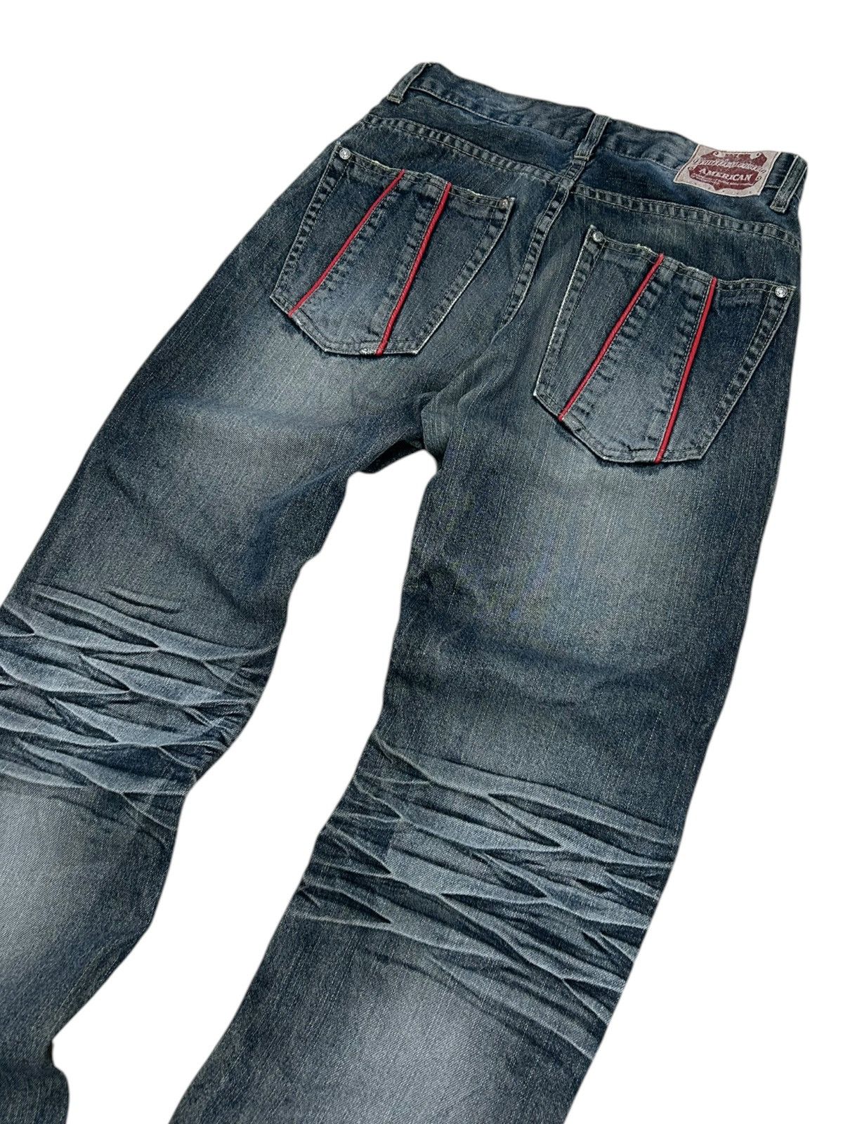 If Six Was Nine American Amore Puro Japan Jean Whisker Light Washed Size US 31 - 14 Thumbnail