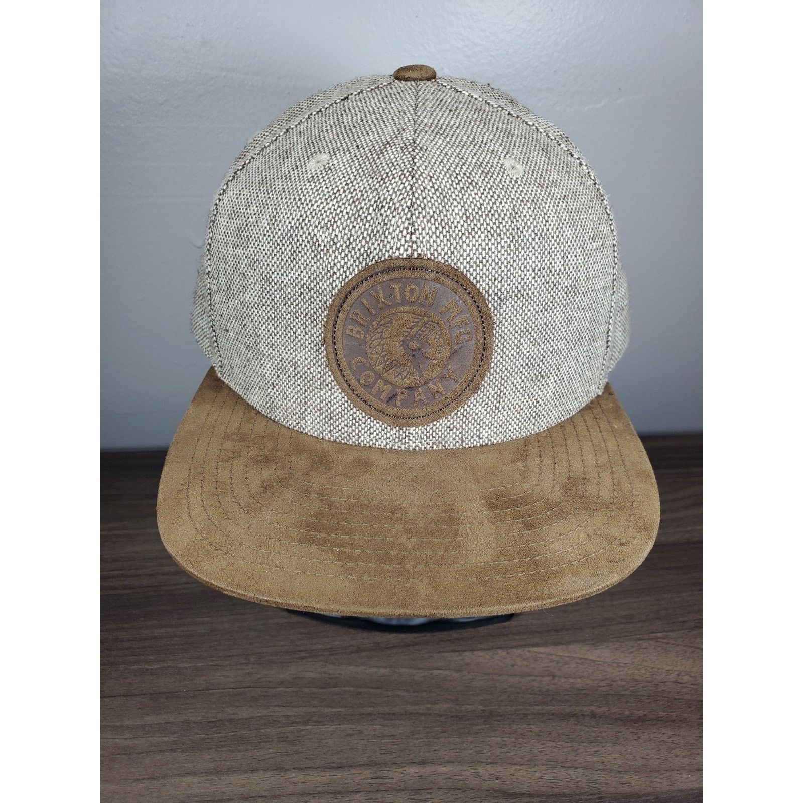 Brixton Brixton MFG Company Snapback Cap Hat Brown Tan Leather Patch Size ONE SIZE - 3 Thumbnail