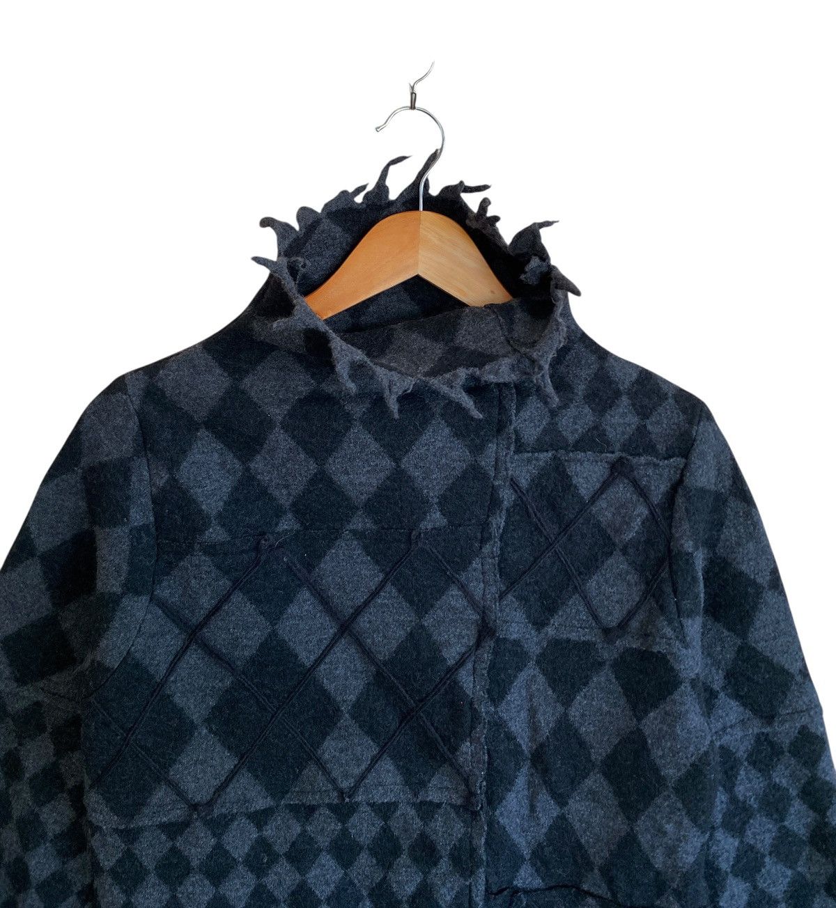 14th Addiction Very Rare Vintage PourDex Checkerboard Wool Sweatshirt 1990s Size US M / EU 48-50 / 2 - 4 Thumbnail