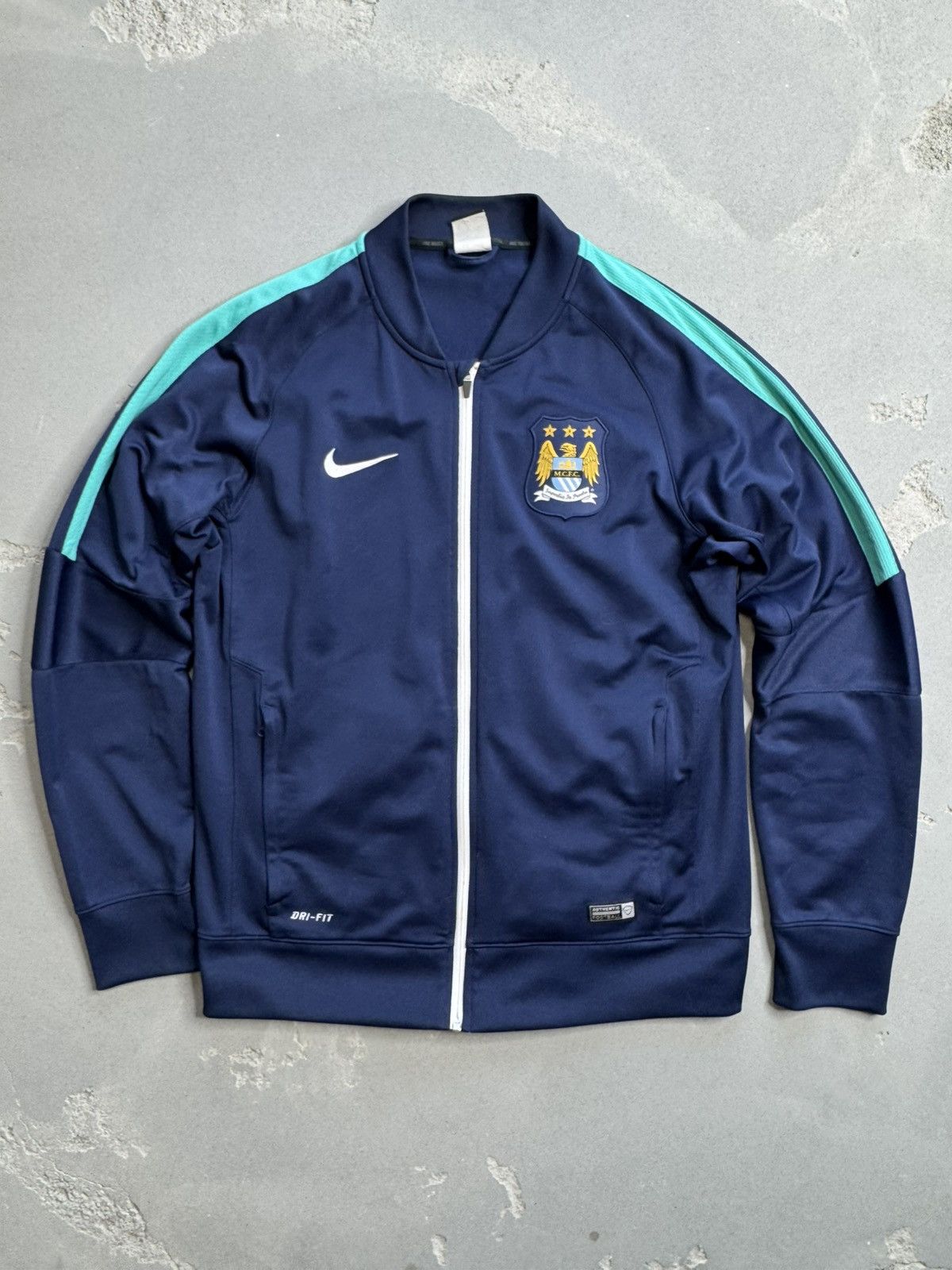 Nike × Vintage NIKE MANCHESTER CITY JACKET TRACK 2014/2015 SOCCER JERSEY Size US L / EU 52-54 / 3 - 3 Thumbnail