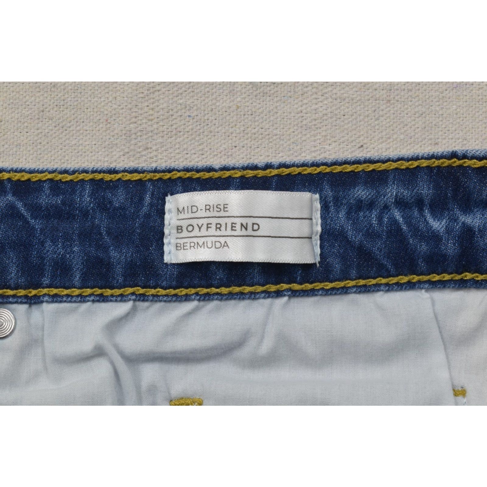 Vintage Lane Bryant Blue Denim Mid-Rise Boyfriend Bermuda Shorts 26 Plus Cotton Blend Flat Front 5-Pocket Buttons Casual Women's Summer Blue Denim Size 26" / US 2 / IT 38 - 8 Thumbnail
