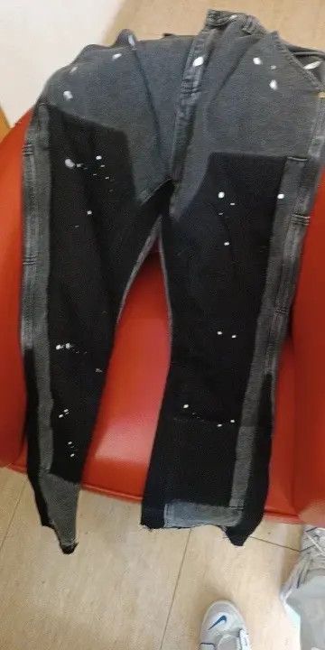 VIBE Black Color Spliced Speckled Ink Micro Flare Pant Size US 34 / EU 50 - 4 Thumbnail