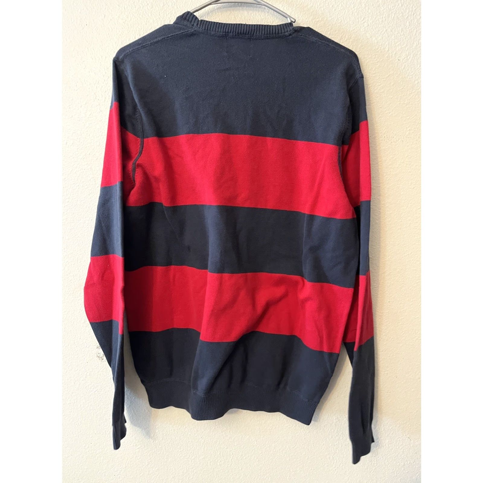 Brooks Brothers Brooks Brothers Sweater Crew Neck Striped Red/Navy XL Men Pullover Cotton Blend Size US XL / EU 56 / 4 - 2 Thumbnail