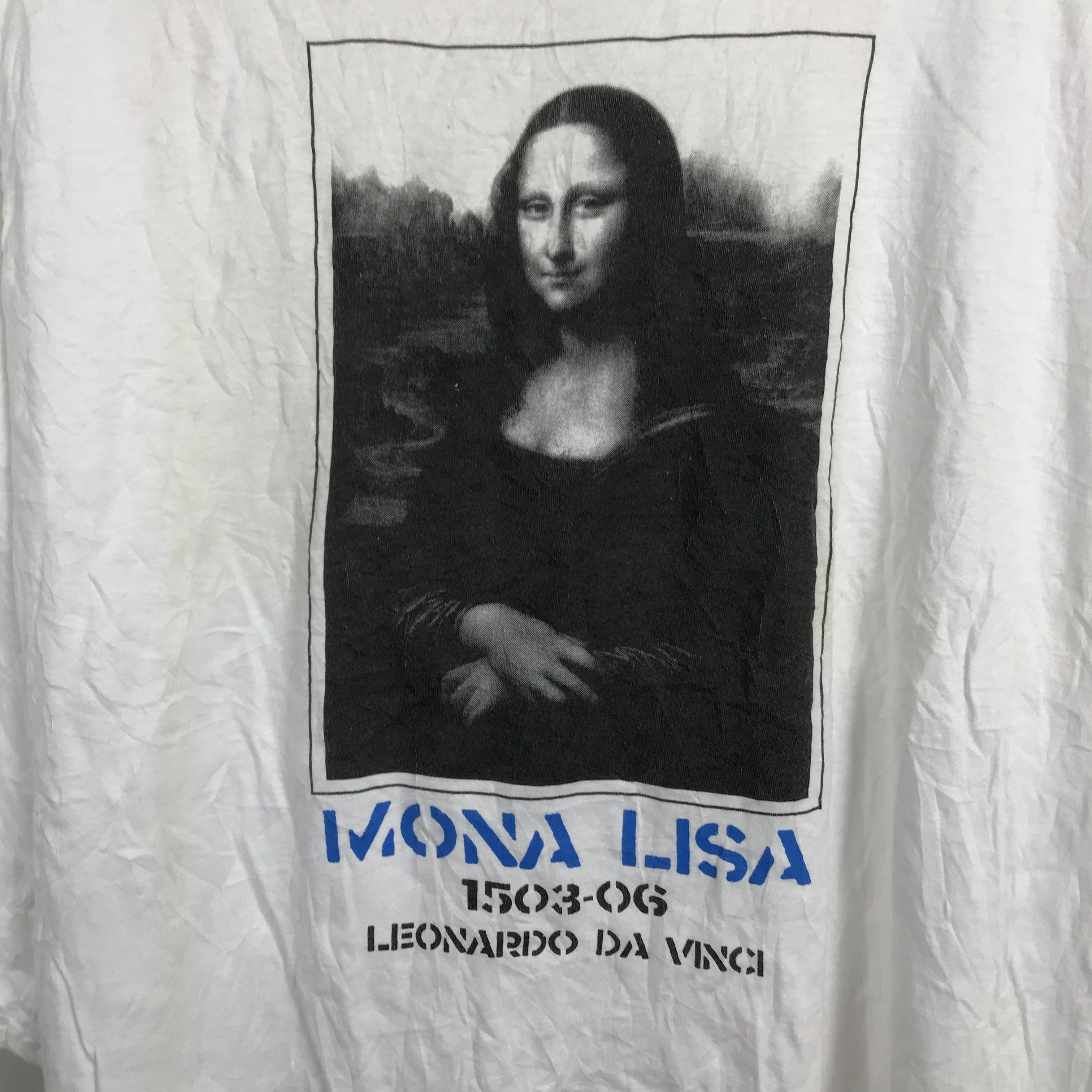 Arts & Science Vintage 90s Mona Lisa leornado da vincci Art T-shirt Size US L / EU 52-54 / 3 - 3 Thumbnail