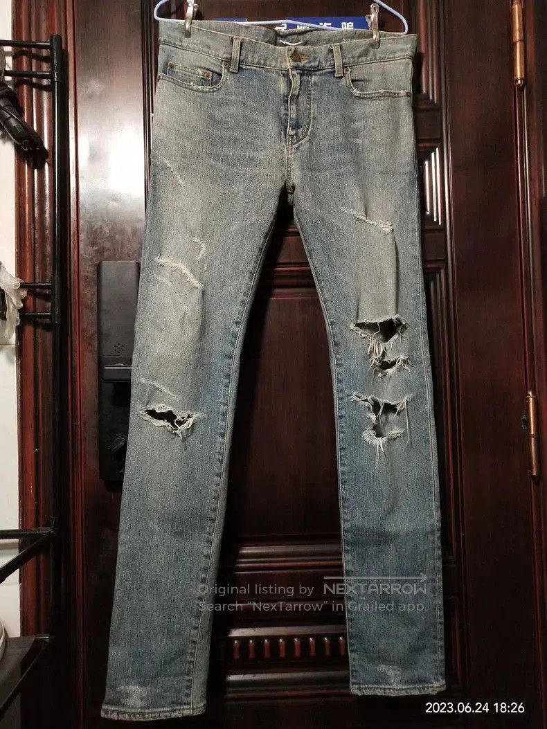 SLP Blue Distressed Denim Jeans.