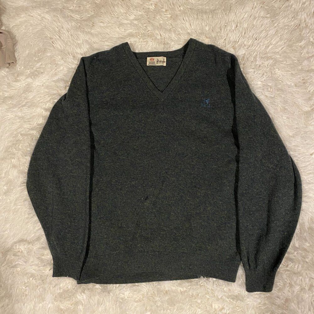 Pringle Of Scotland Vintage Pringle of Scotland Gray Golf Sports V Neck Sweater Size US L / EU 52-54 / 3 - 3 Thumbnail