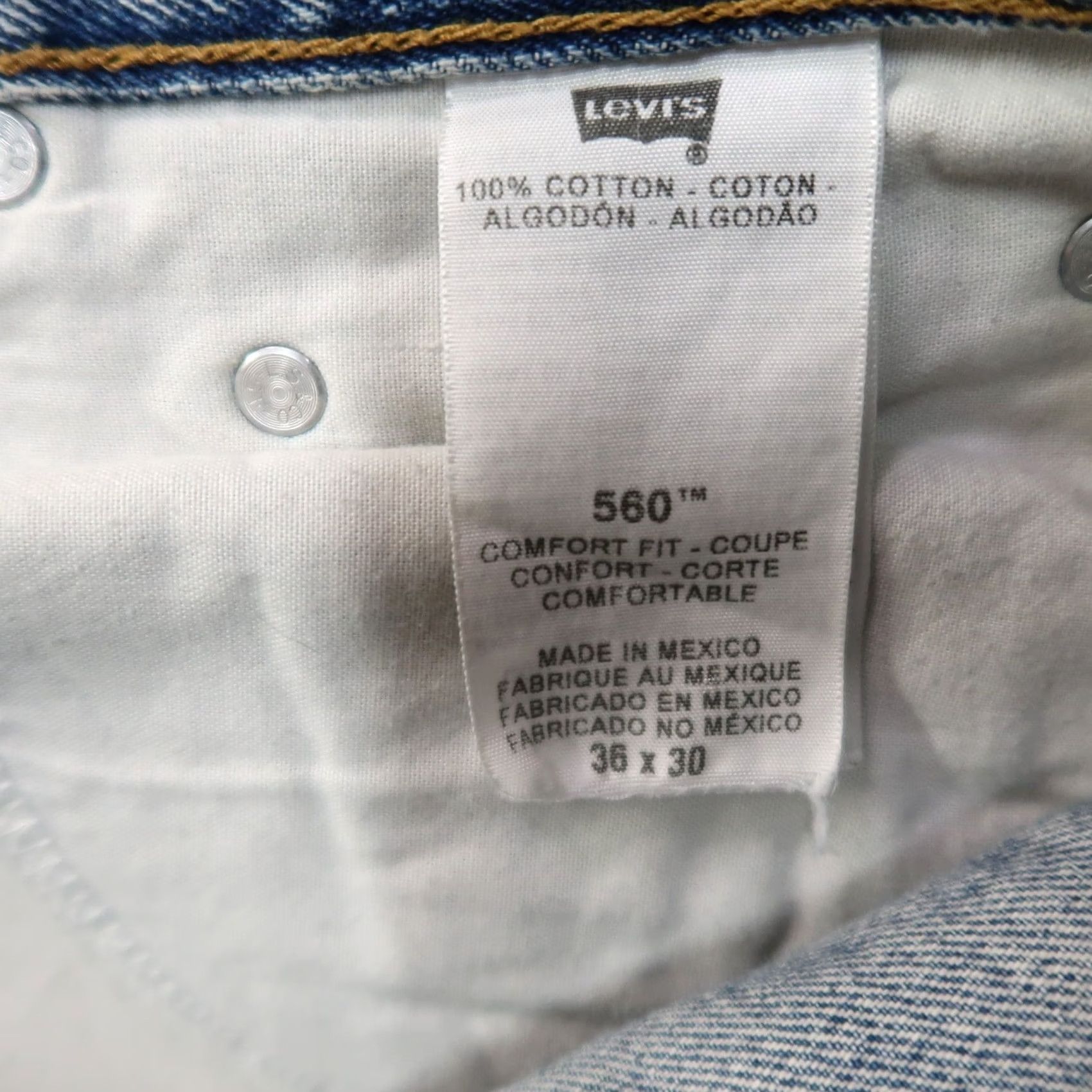 Levi's VINTAGE Levi's 560 Comfort Fit Jeans Men 36x30 Blue Denim Baggy Y2K Streetwear 80s 90s Mens Size US 36 / EU 52 - 4 Thumbnail