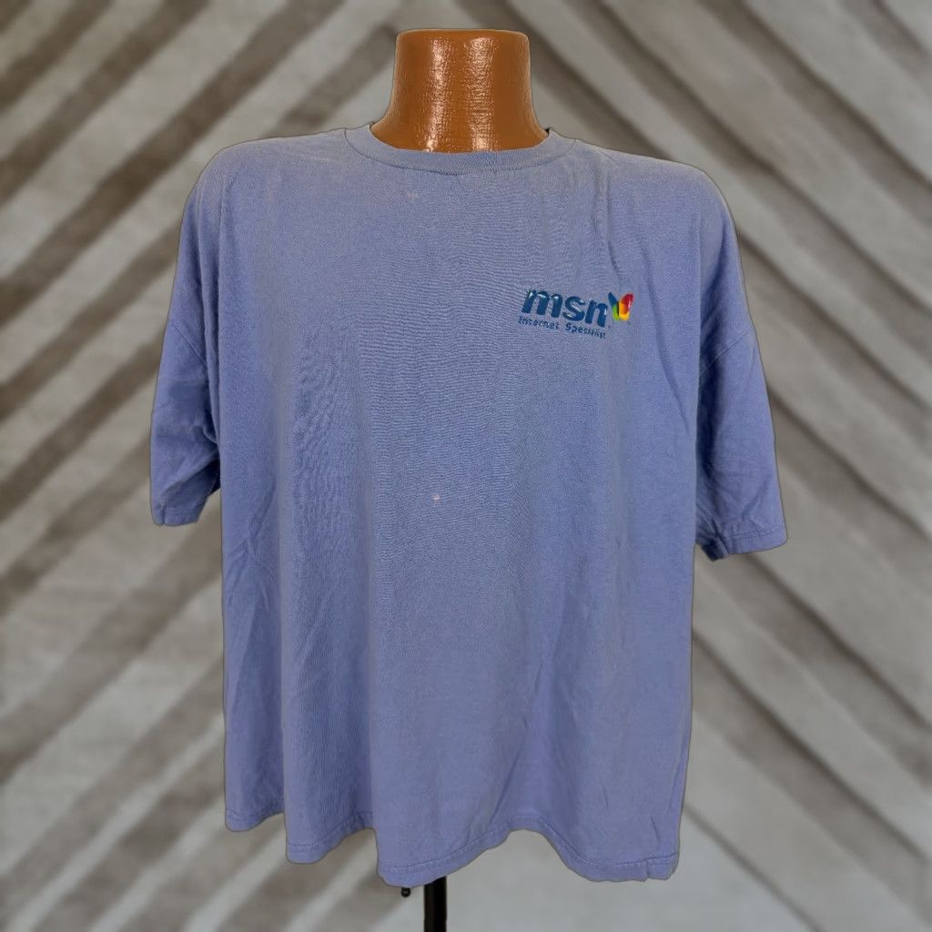 Jerzees VINTAGE MSN Shirt XL Mens T-Shirt Blue 90s Y2K Internet Specialist Logo Jerzees Cotton Jersey Short Sleeve Crew Neck Size US XL / EU 56 / 4 - 1 Thumbnail
