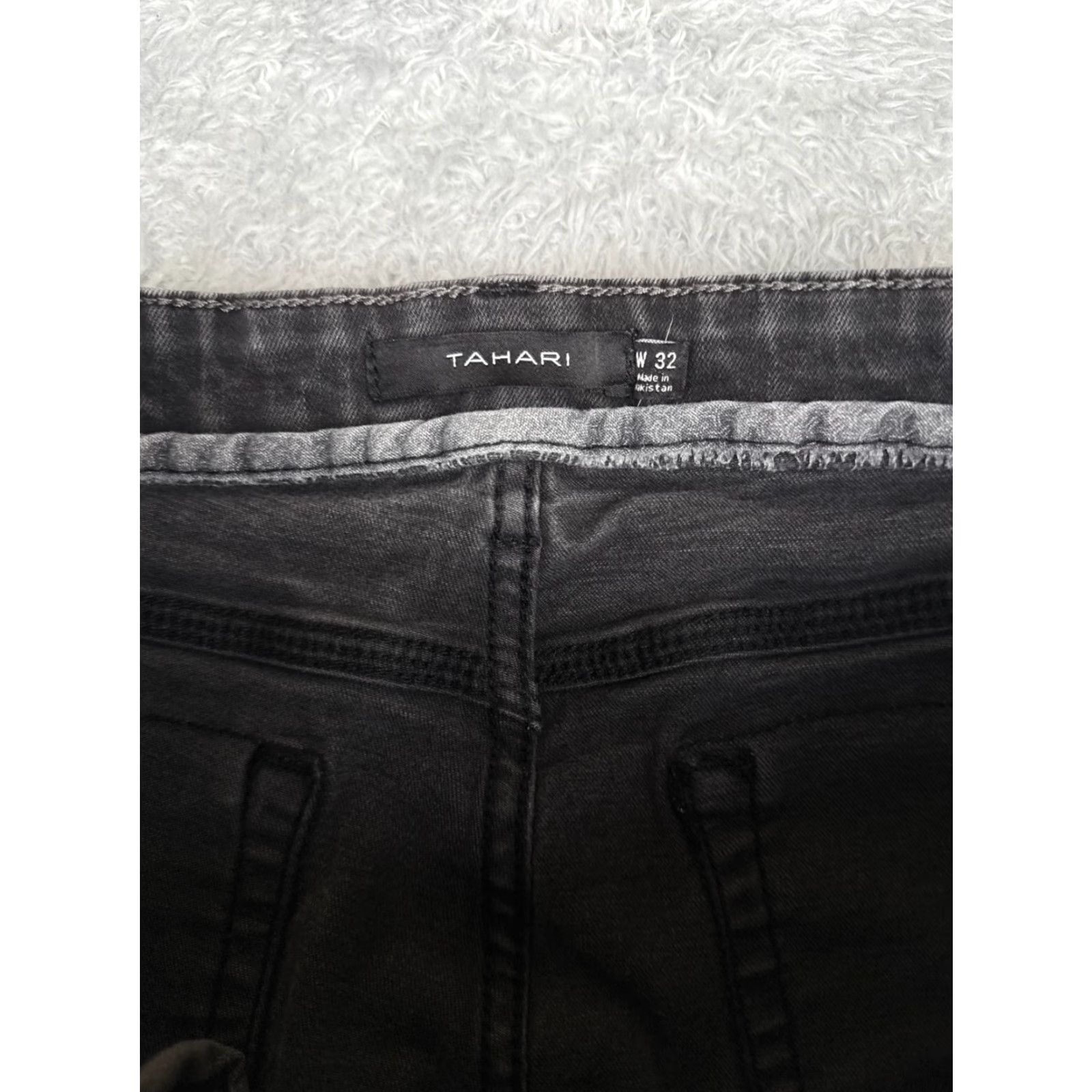 Vintage Tahari Jeans Womens 32 Black Skinny Distressed Cotton Blend Mid Rise 30x30 Size 24" / US 00 / IT 34 - 6 Thumbnail