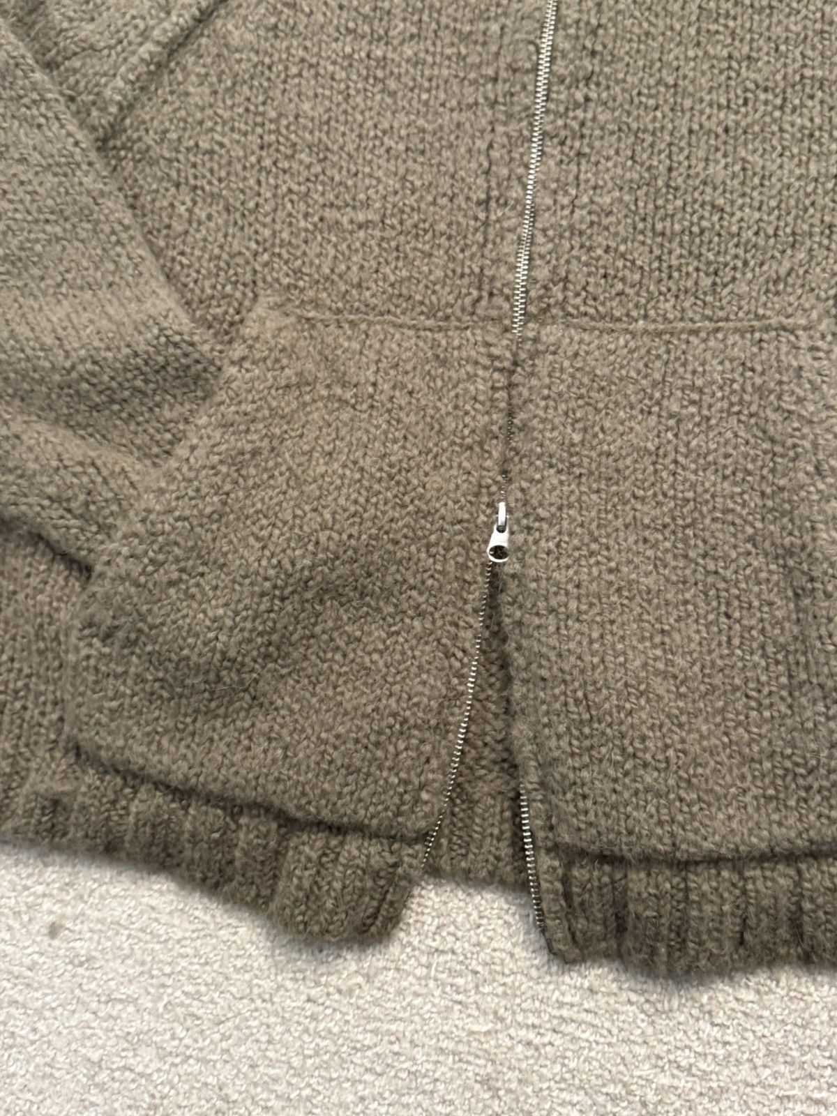 Stussy Stussy Chunky Knit Zip Hoodie (Fossil) Size US S / EU 44-46 / 1 - 4 Thumbnail