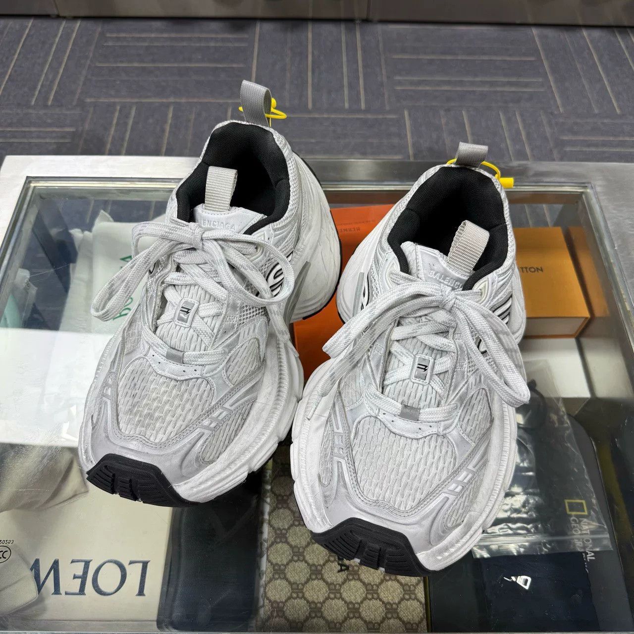 Balenciaga Balenciaga 10XL Gray-White Distressed Dad Shoes Size US 6 / EU 39 - 1 Thumbnail