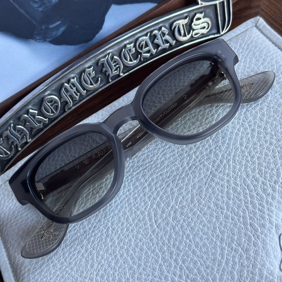 image of Chrome Hearts Cuntvoluted Sunglasses in Grey, Men's