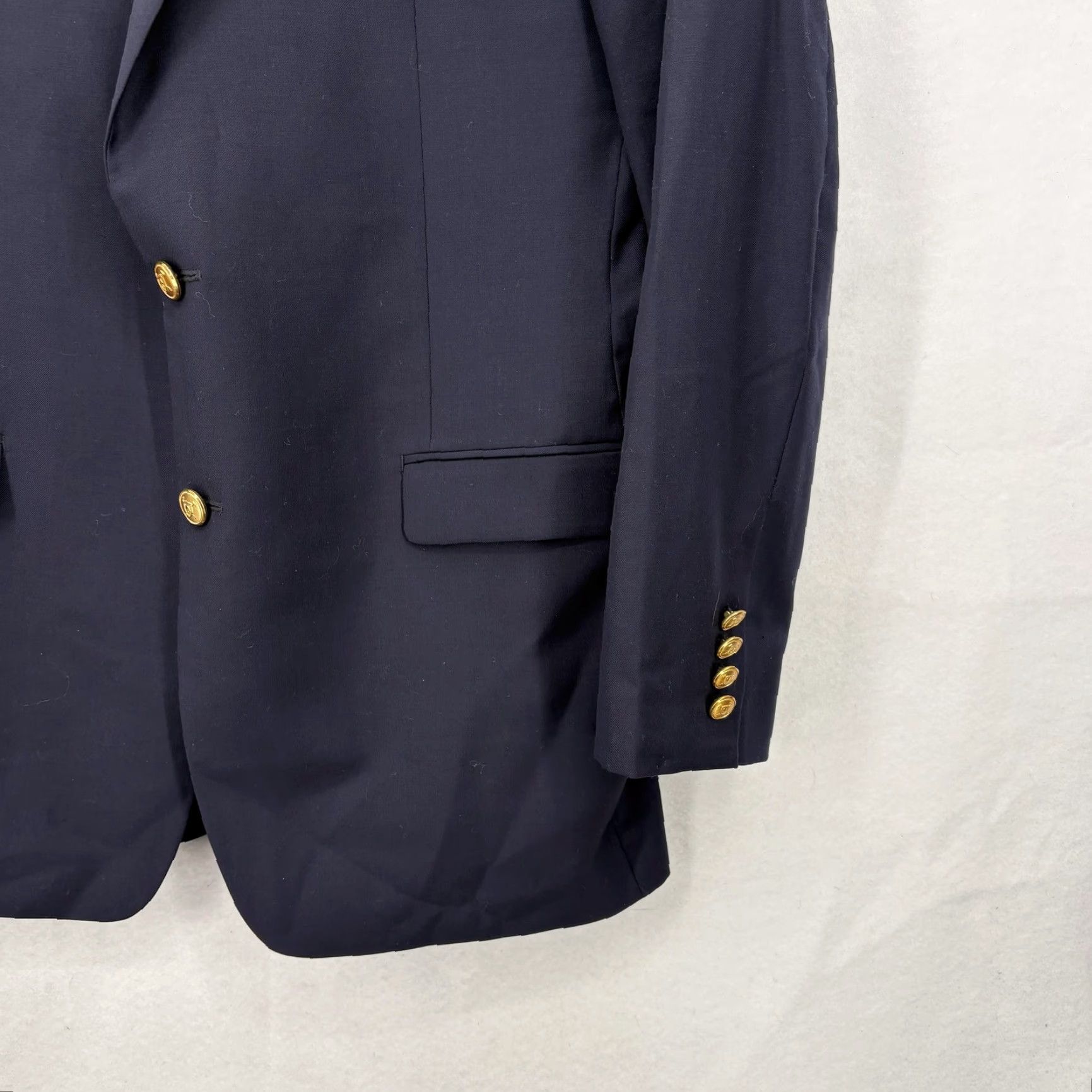 Ralph Lauren Lauren Ralph Lauren Blazer Mens 42L Navy Wool Two-Button Sport Coat Jacket Notch Lapel Size 42R - 3 Thumbnail