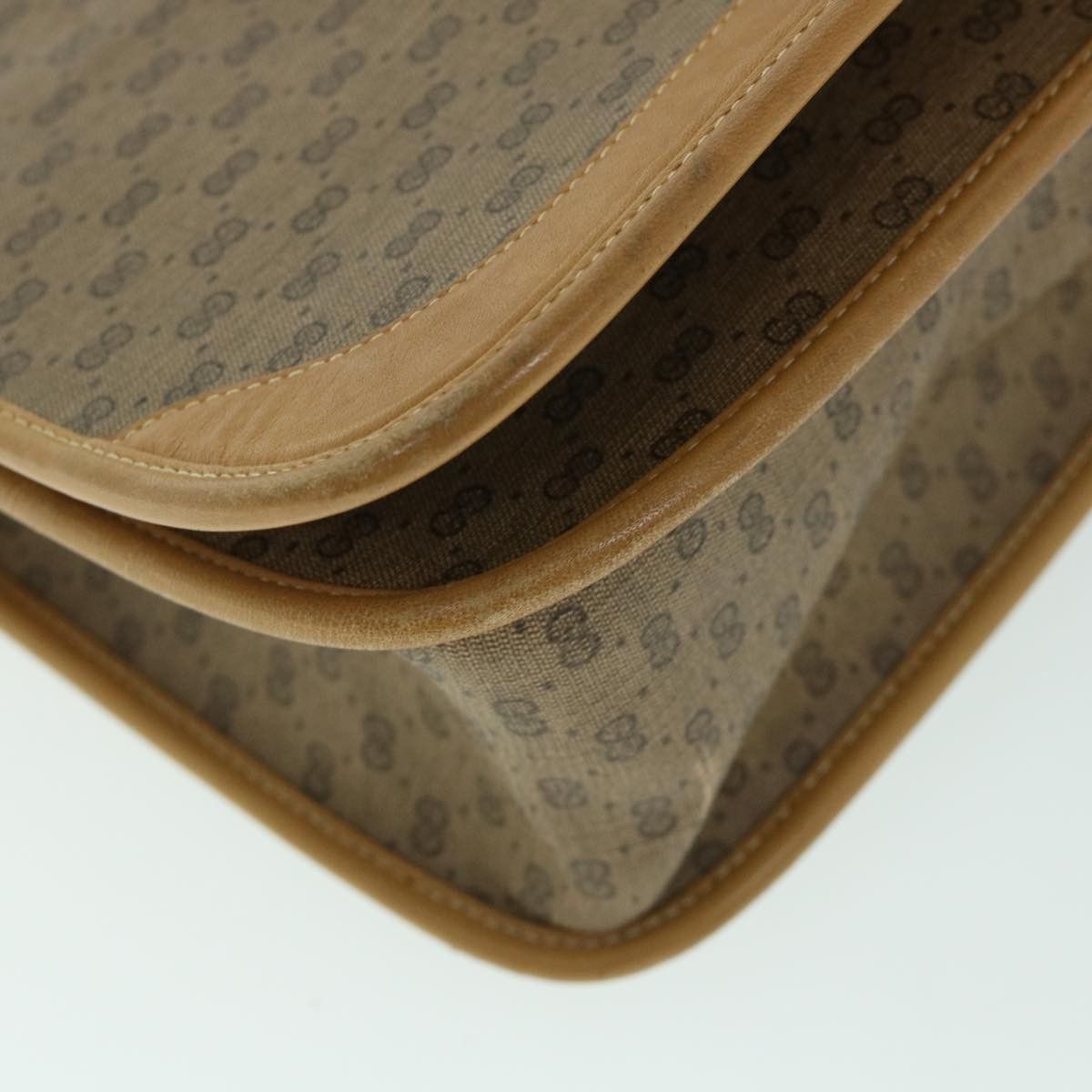 Gucci GUCCI Micro GG Canvas Web Sherry Line Shoulder Bag Beige Size ONE SIZE - 14 Thumbnail