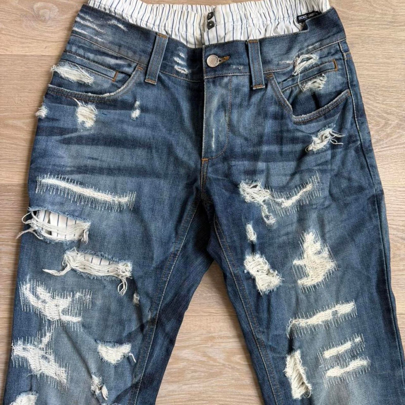 Dolce & Gabbana Dolce & Gabbana Denim Jeans Layered Boxer Pants RARE Y2K Size US 30 / EU 46 - 2 Thumbnail