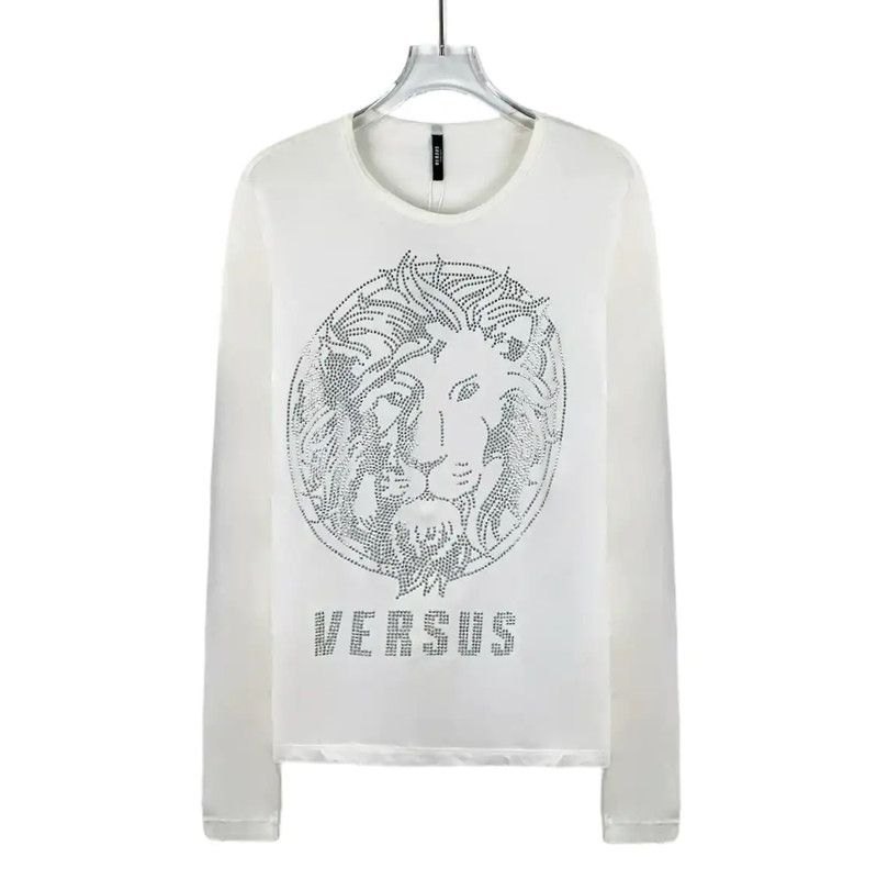 Versace Versace White Cotton Long Sleeve T-Shirt 0089 Size US S / EU 44-46 / 1 - 1 Thumbnail