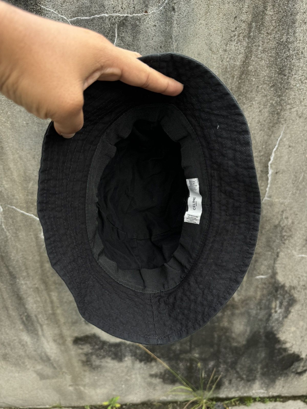 Celine Celine Bucket Hat In Black Gabardine Cotton With Logo Print Size ONE SIZE - 3 Thumbnail