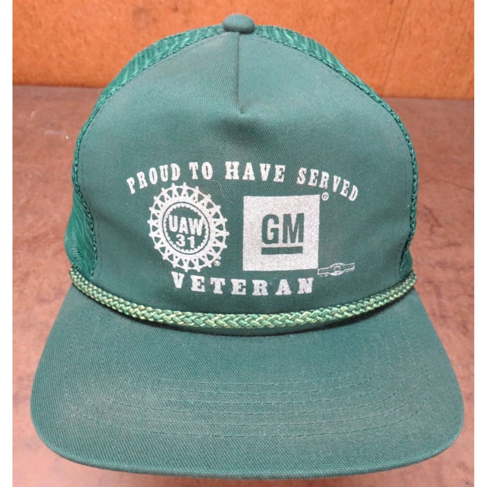 Vintage VINTAGE USA General Motors GM UAW31 Union Proud to have served Veteran made snapback Hat Unisex Adults Size ONE SIZE - 2 Thumbnail