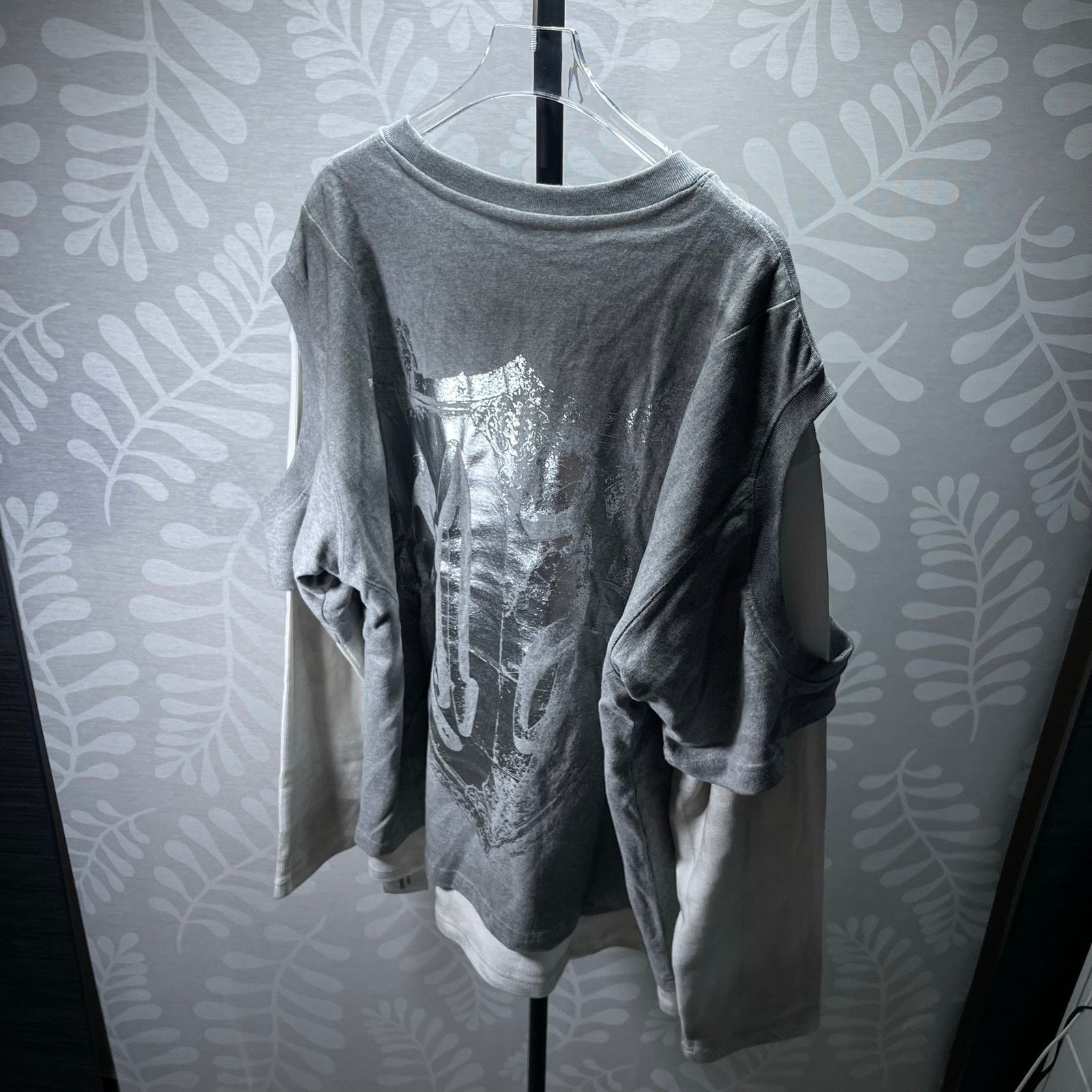 Japanese Brand TwoLayer Gray Thermal Longsleeve Sweatshirt Pullover Dracula Size US L / EU 52-54 / 3 - 4 Thumbnail