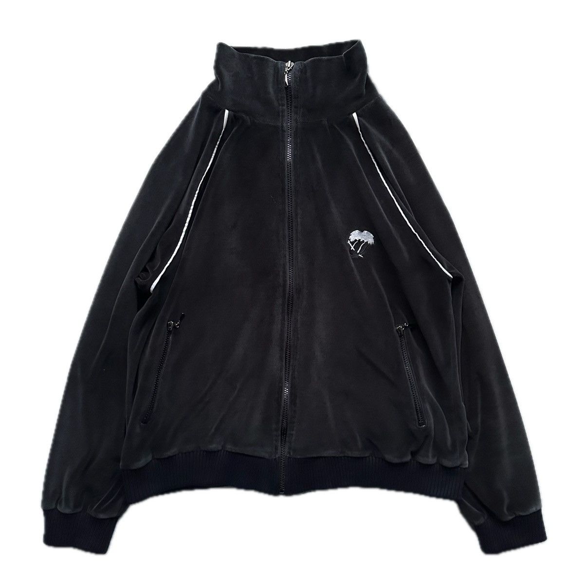 image of Number N Ine Ss03 Ss2003 Rolling Stones Velour Track Jacket in Black, Men's (Size XL)