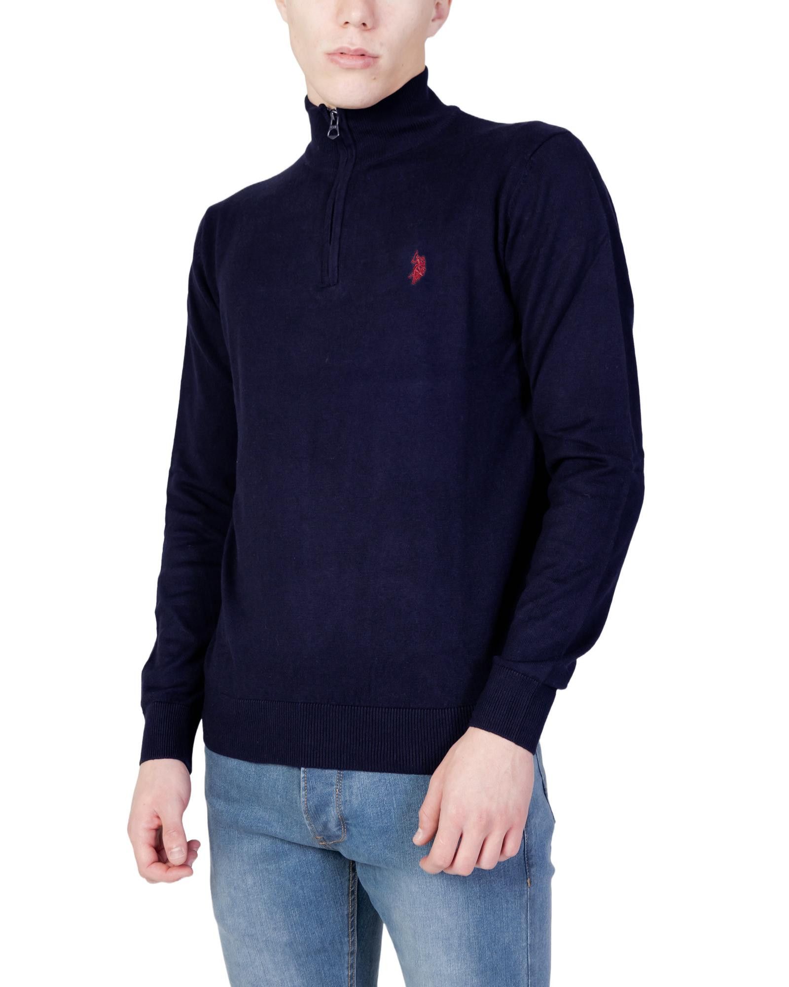 image of U S Polo Assn Knit Turtleneck With Zip in Blue, Men's (Size XL)