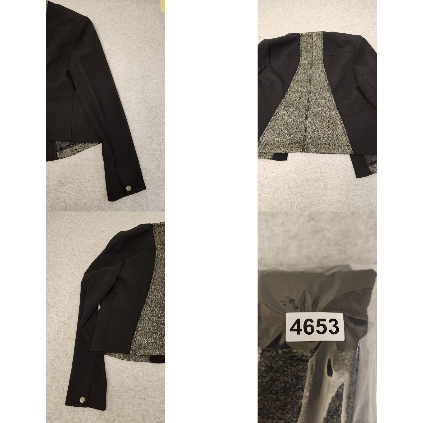 Vintage Cabi Blazer Womens Medium Black Metallic Tweed Snap Front Jacket Style 3036 Size M / US 6-8 / IT 42-44 - 10 Thumbnail