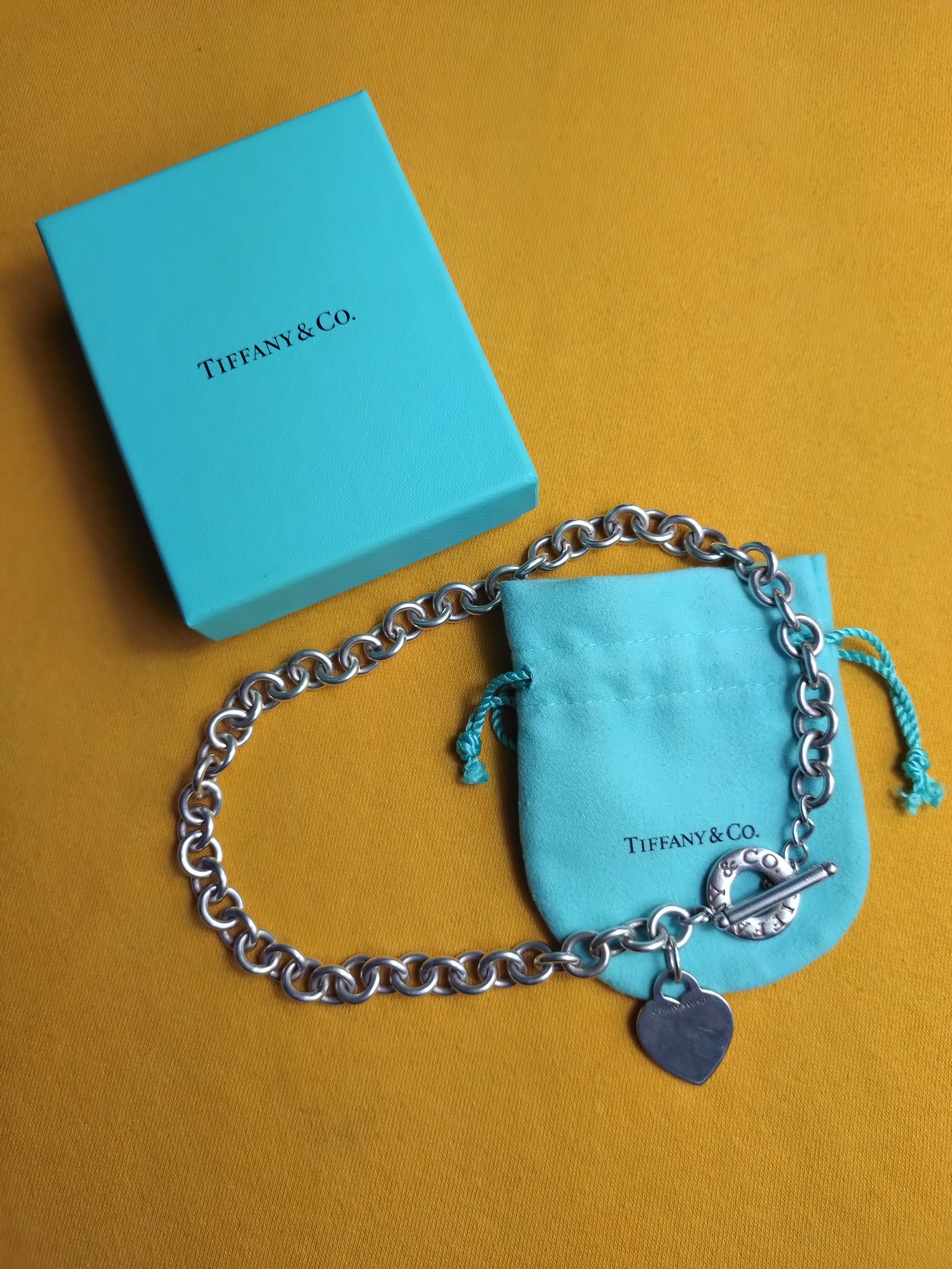 Tiffany Heart Tag Toggle Clasp Chunky Choker