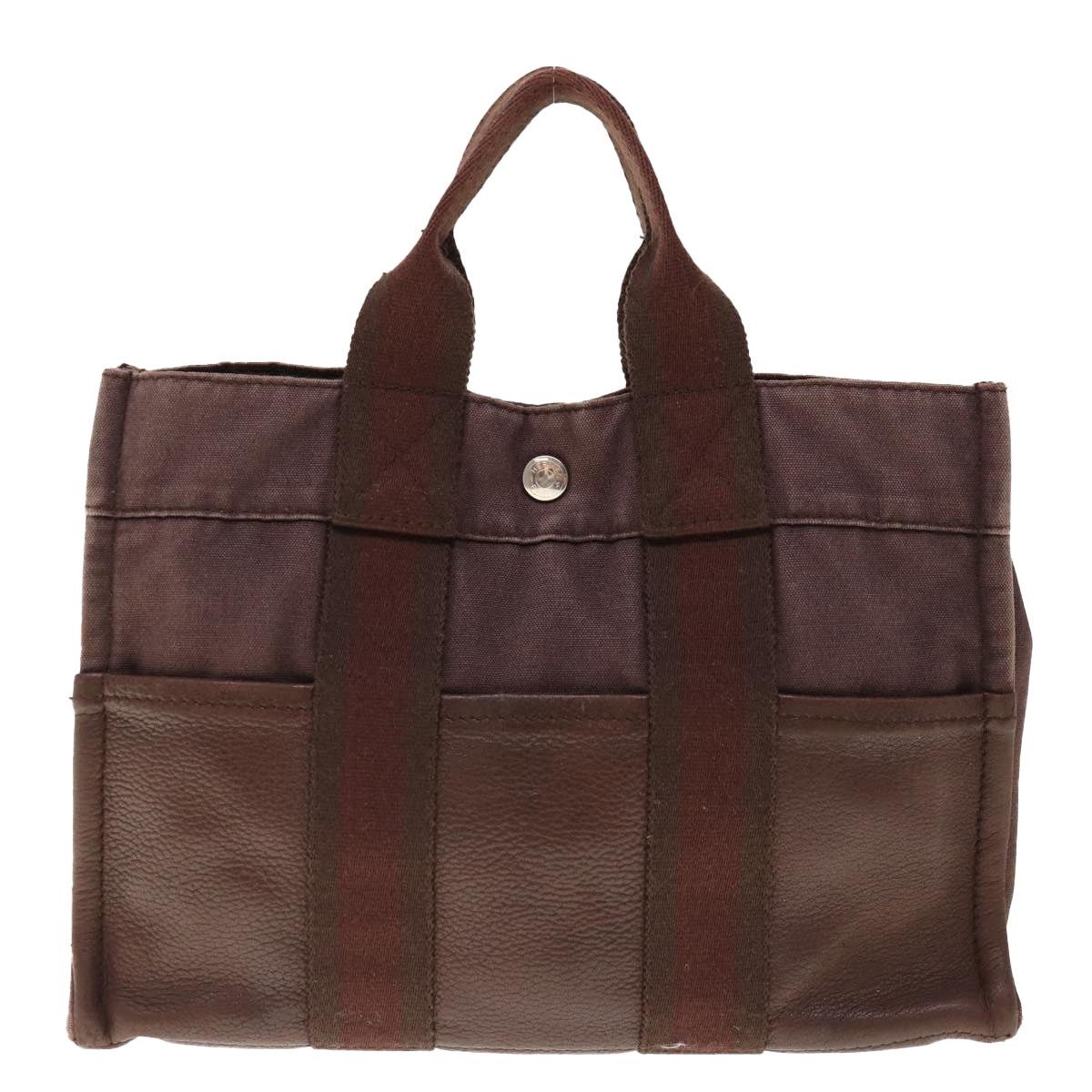 Hermes HERMES Fourre Tout PM Hand Bag Canvas Brown Size ONE SIZE - 3 Thumbnail