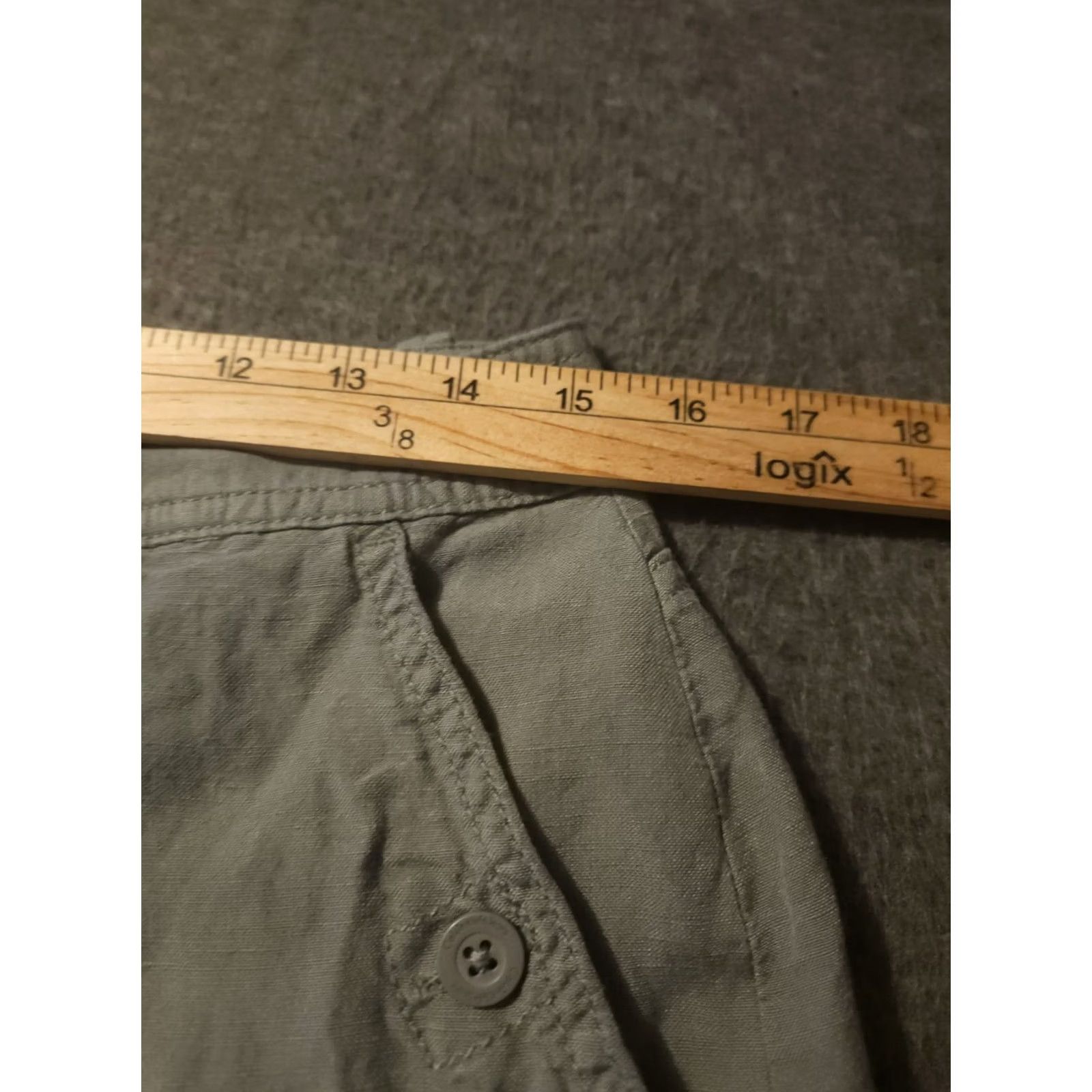 Calvin Klein Calvin Klein Chino Shorts Womens 6 Green Linen Casual Preppy with Slash Pockets Size 28" / US 6 / IT 42 - 3 Thumbnail
